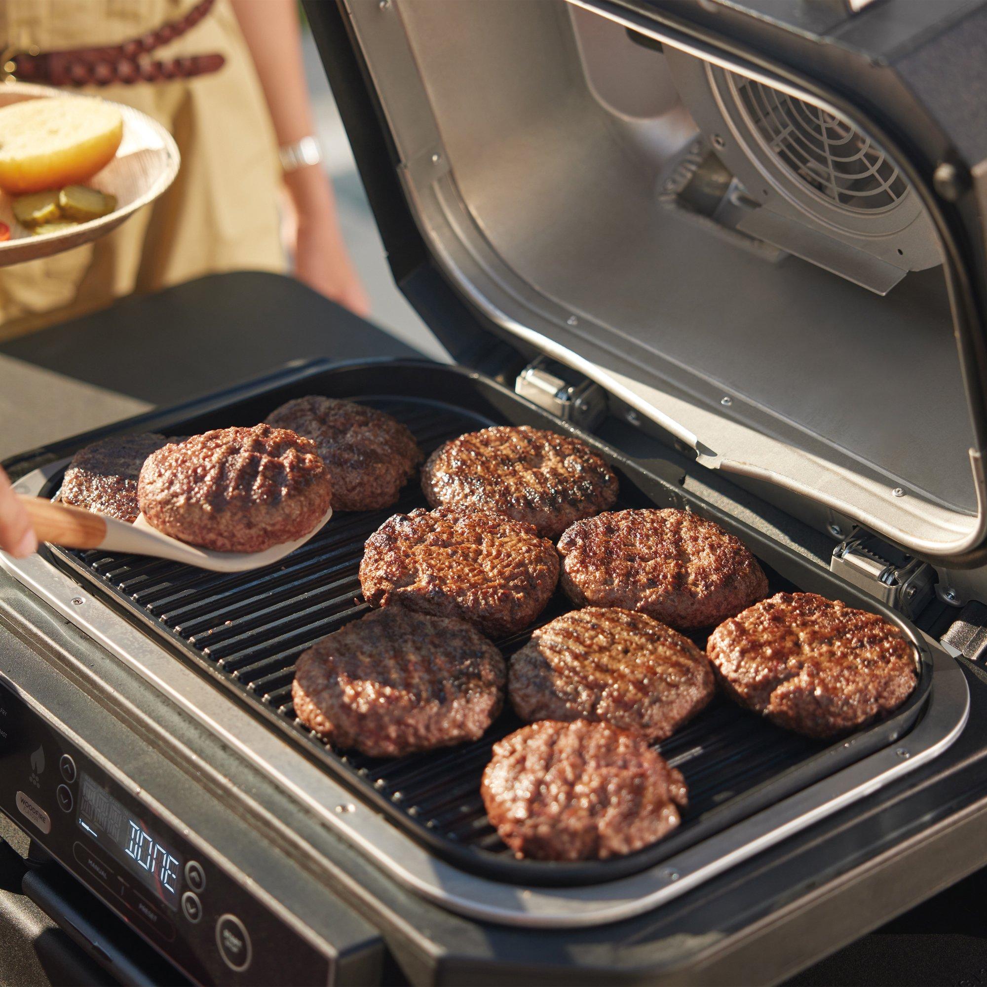 Grey Lid / Blac - Ninja - Woodfire Pro XL Electric BBQ Grill & Smoker - 7