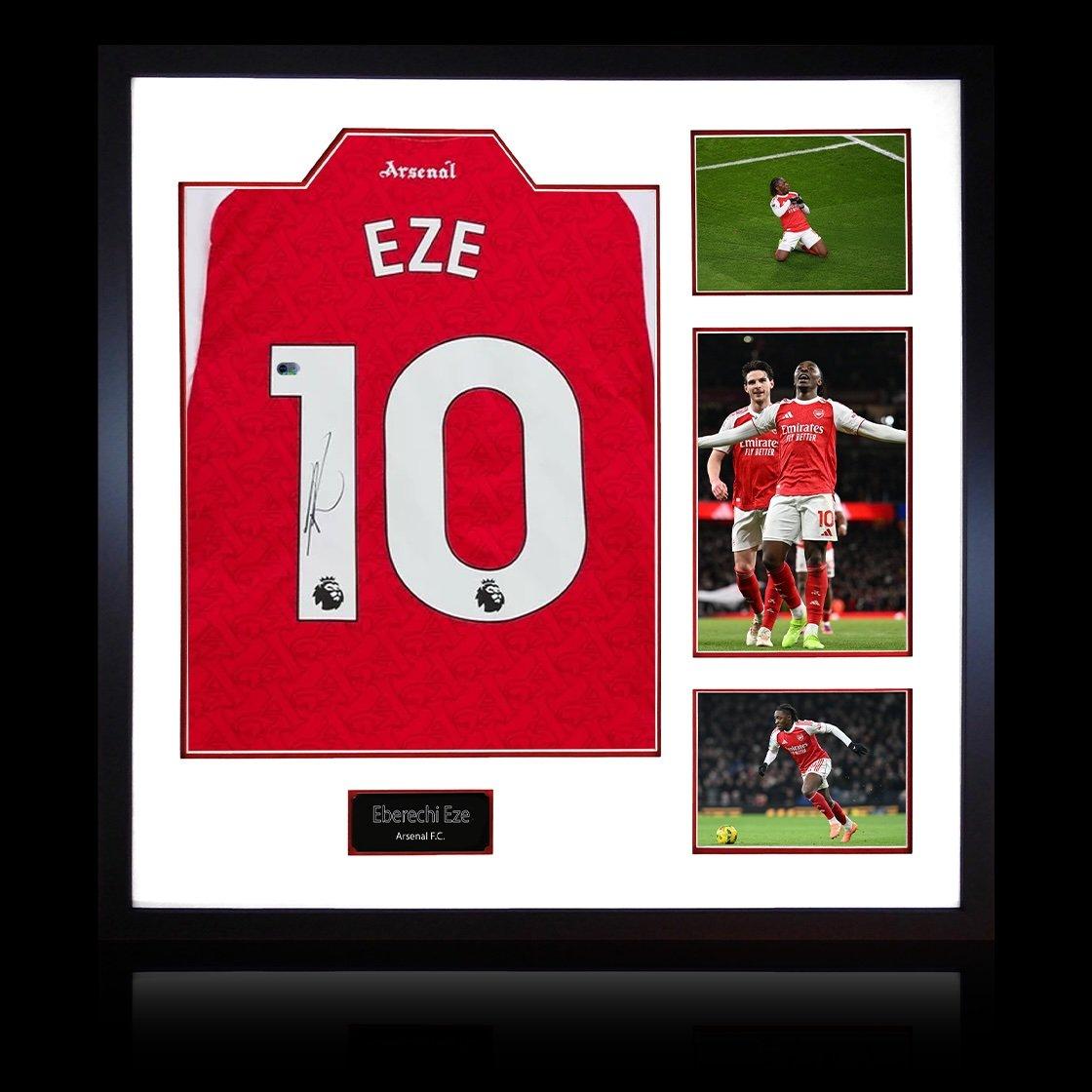 Red - The Fan Cave - Eberechi Eze Signed Arsenal Shirt Elite Frame (ACG