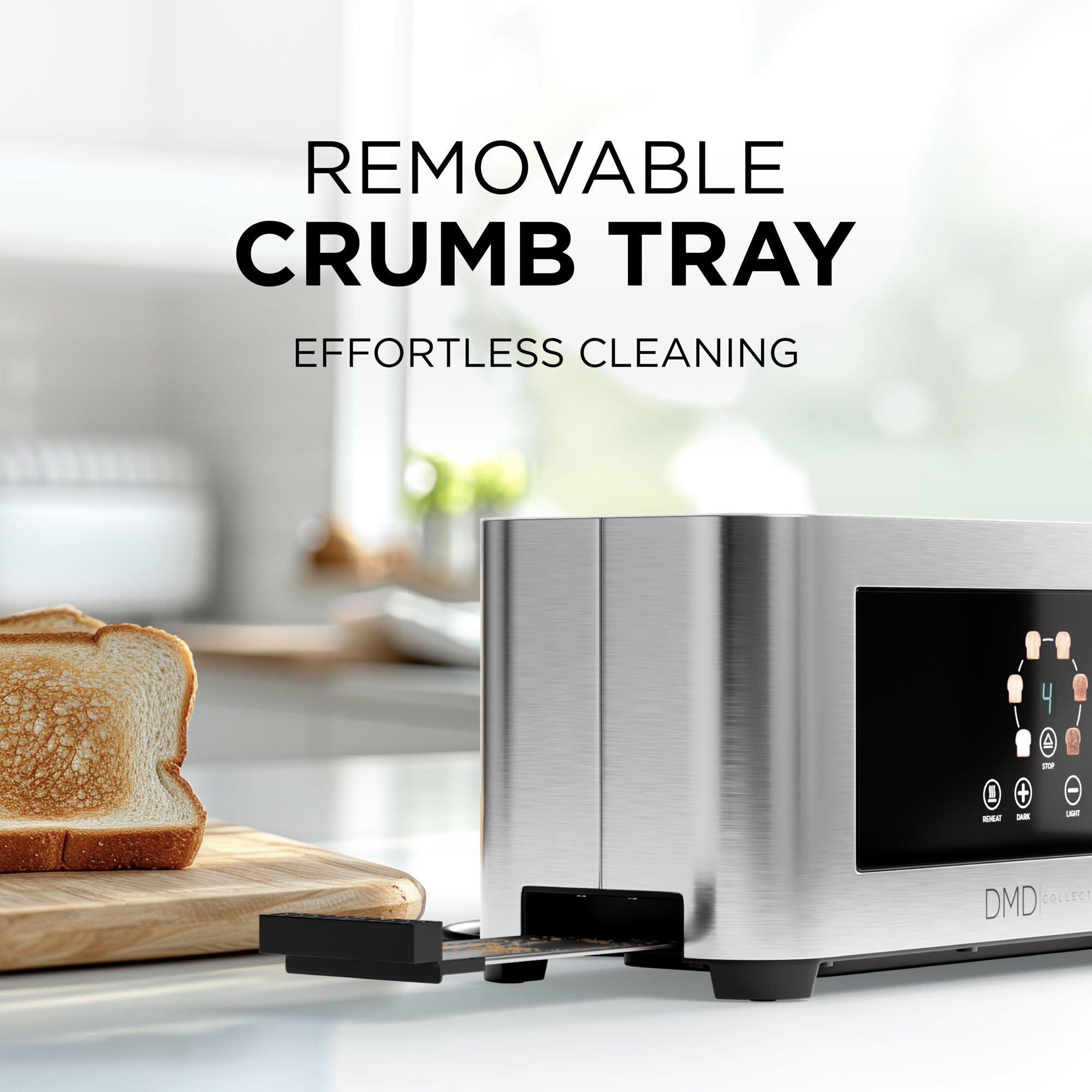 Silver/Black - DMD Collective - Touchscreen 4 Slice Long Slot Toaster - 7