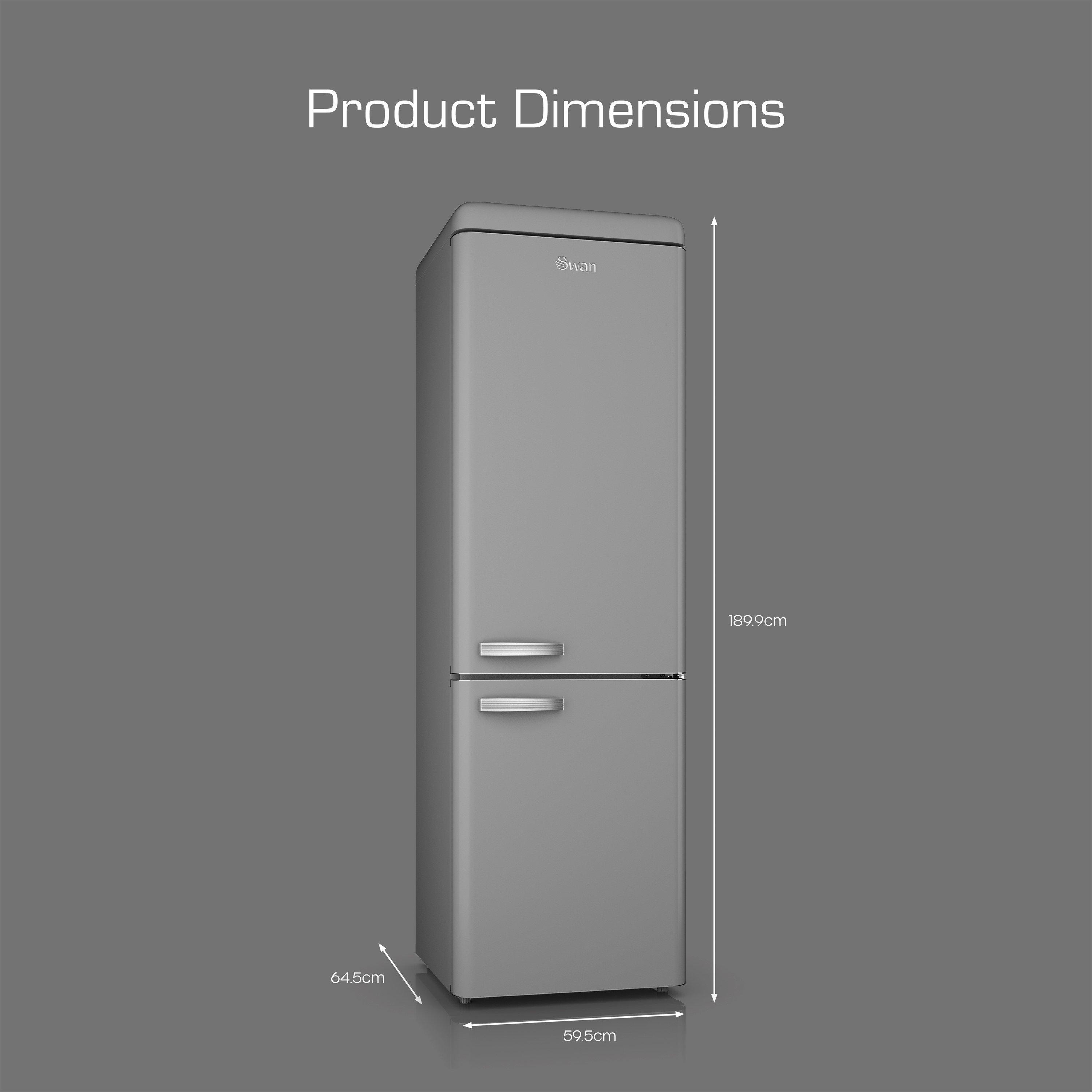 Grey - Swan - Retro Fridge Freezer Grey - 6