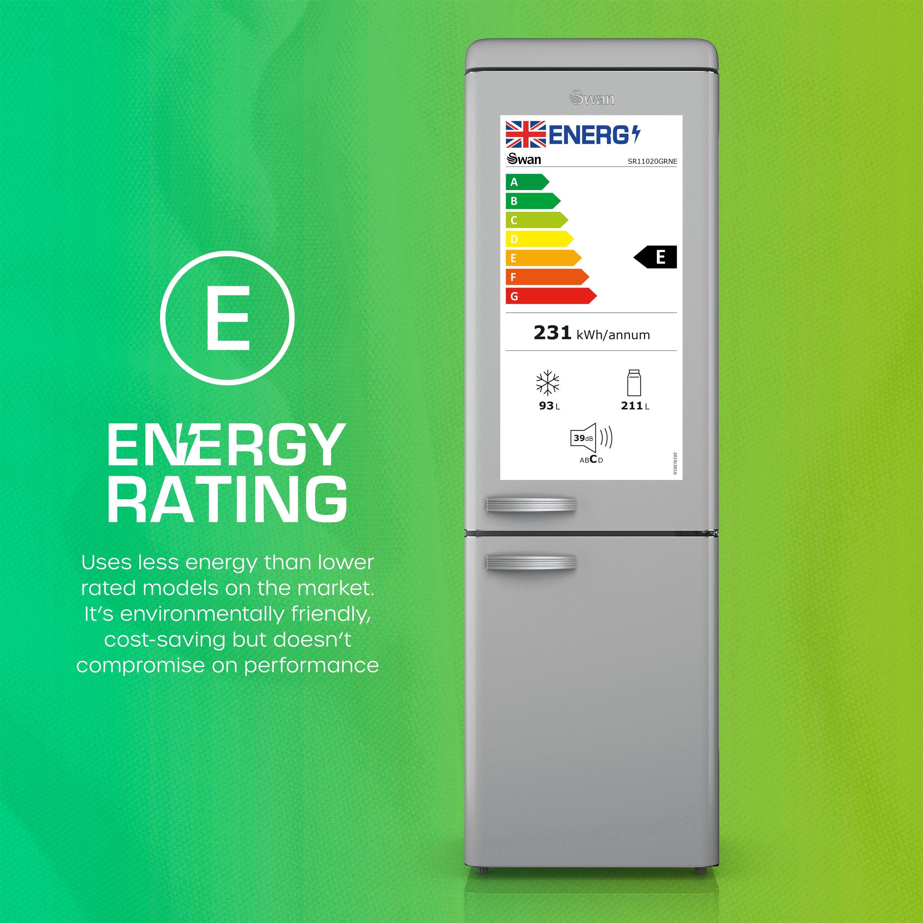 Grey - Swan - Retro Fridge Freezer Grey - 8