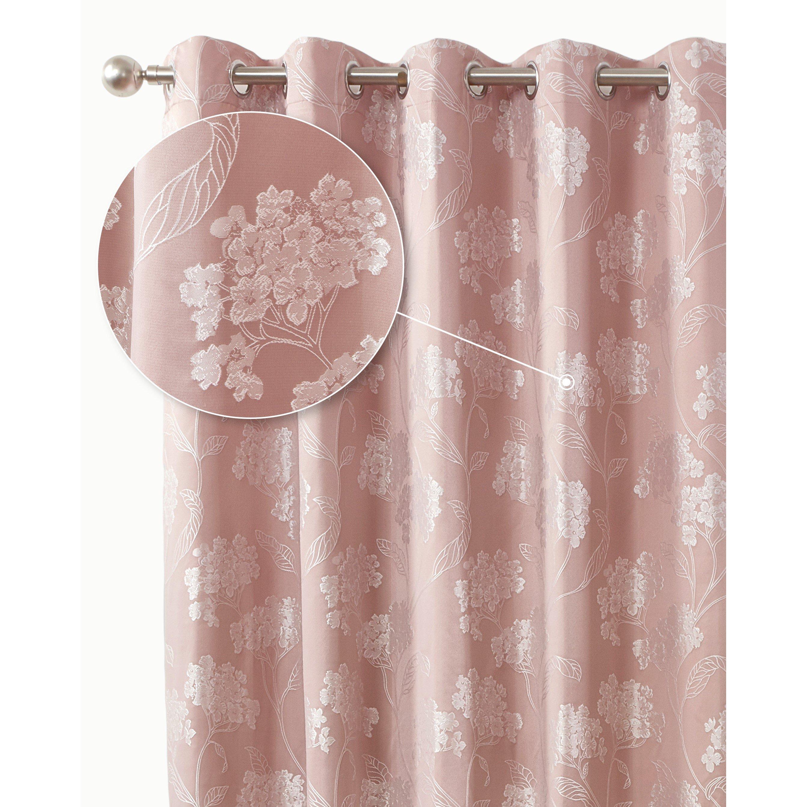 Lined Jacquard Curtains Eyelet Blossom