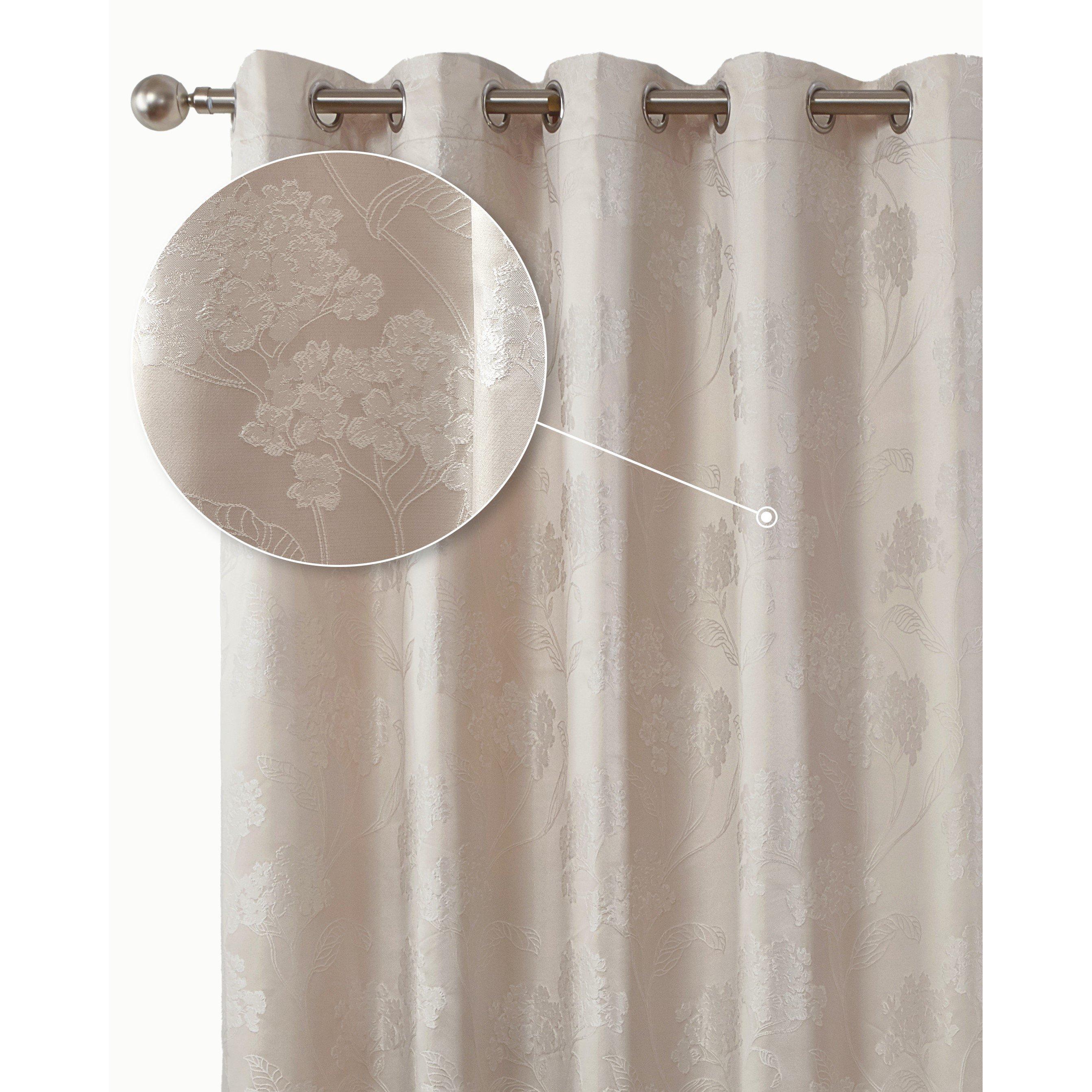 Lined Jacquard Curtains Eyelet Blossom