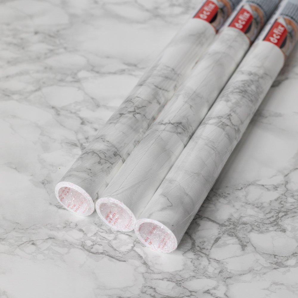 Grey - D C Fix - dc fix Marble Grey Self Adhesive Vinyl Pack 3 - 1