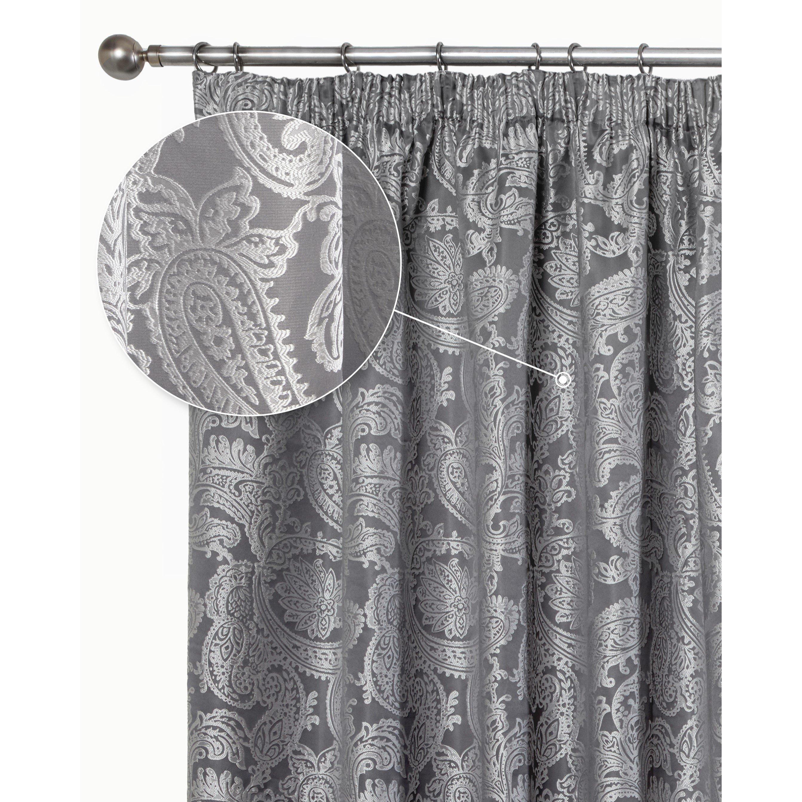 Jacquard Pencil Pleat Curtains Duchess
