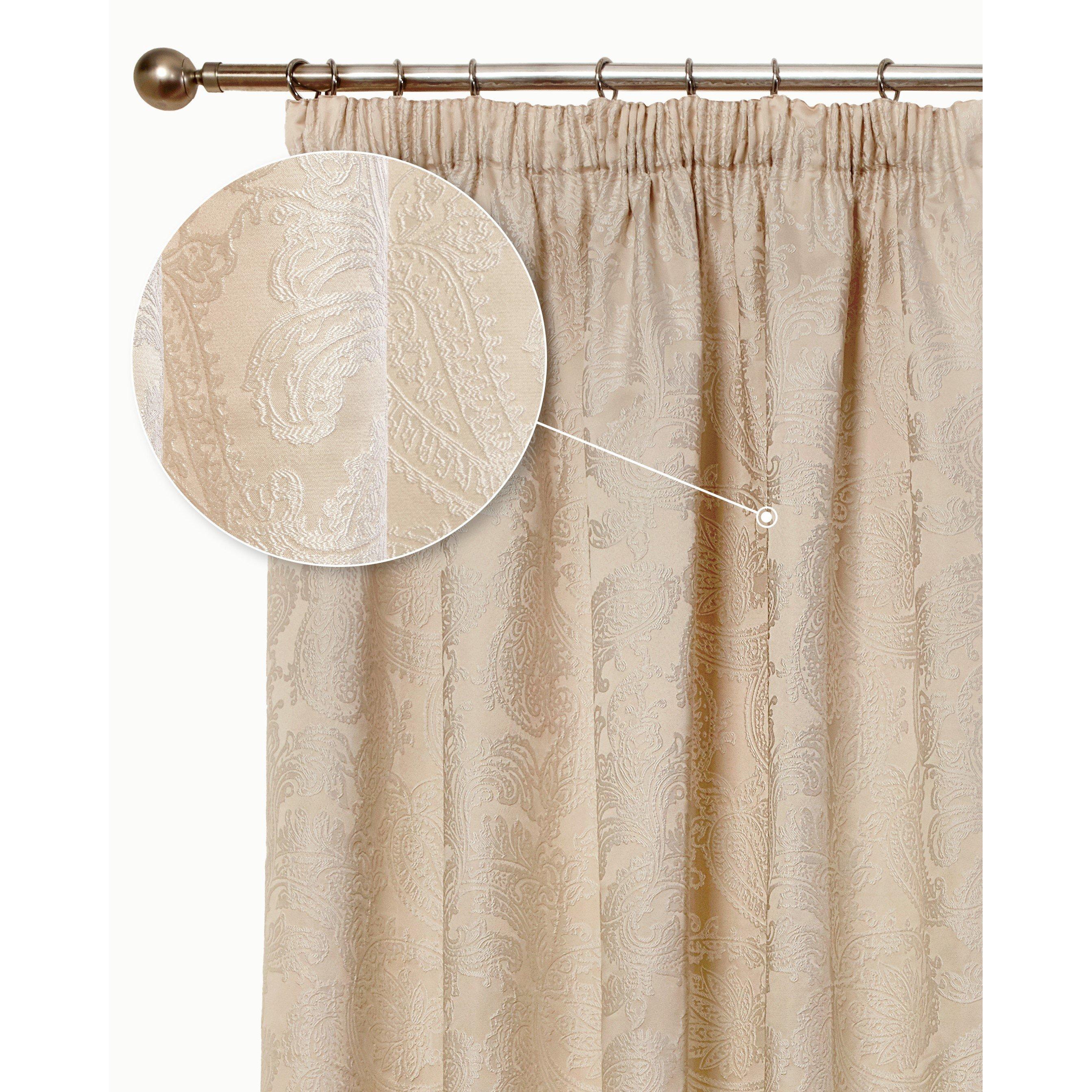 Cream - Emma Barclay - Jacquard Pencil Pleat Curtains Duchess - 1