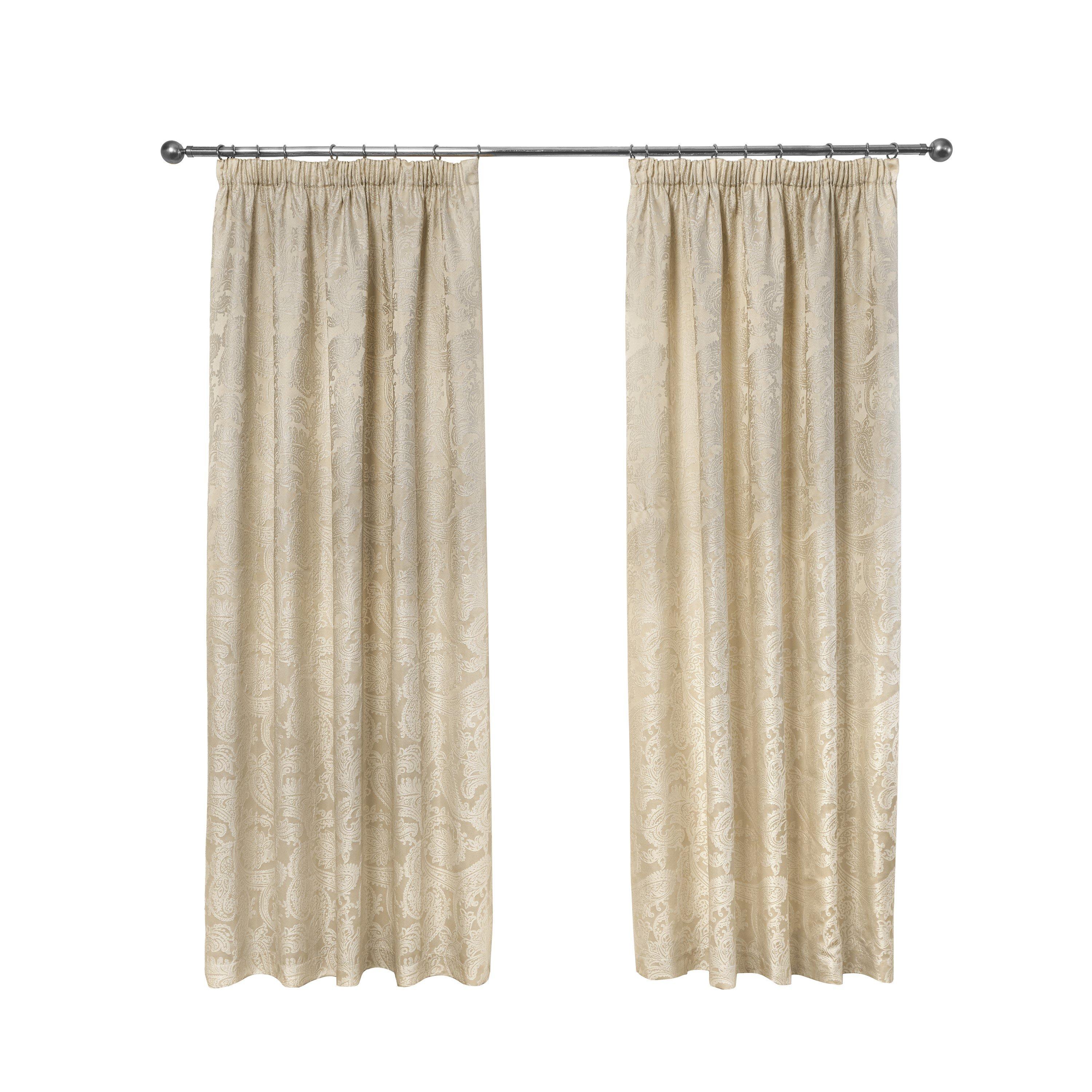 Cream - Emma Barclay - Jacquard Pencil Pleat Curtains Duchess - 2