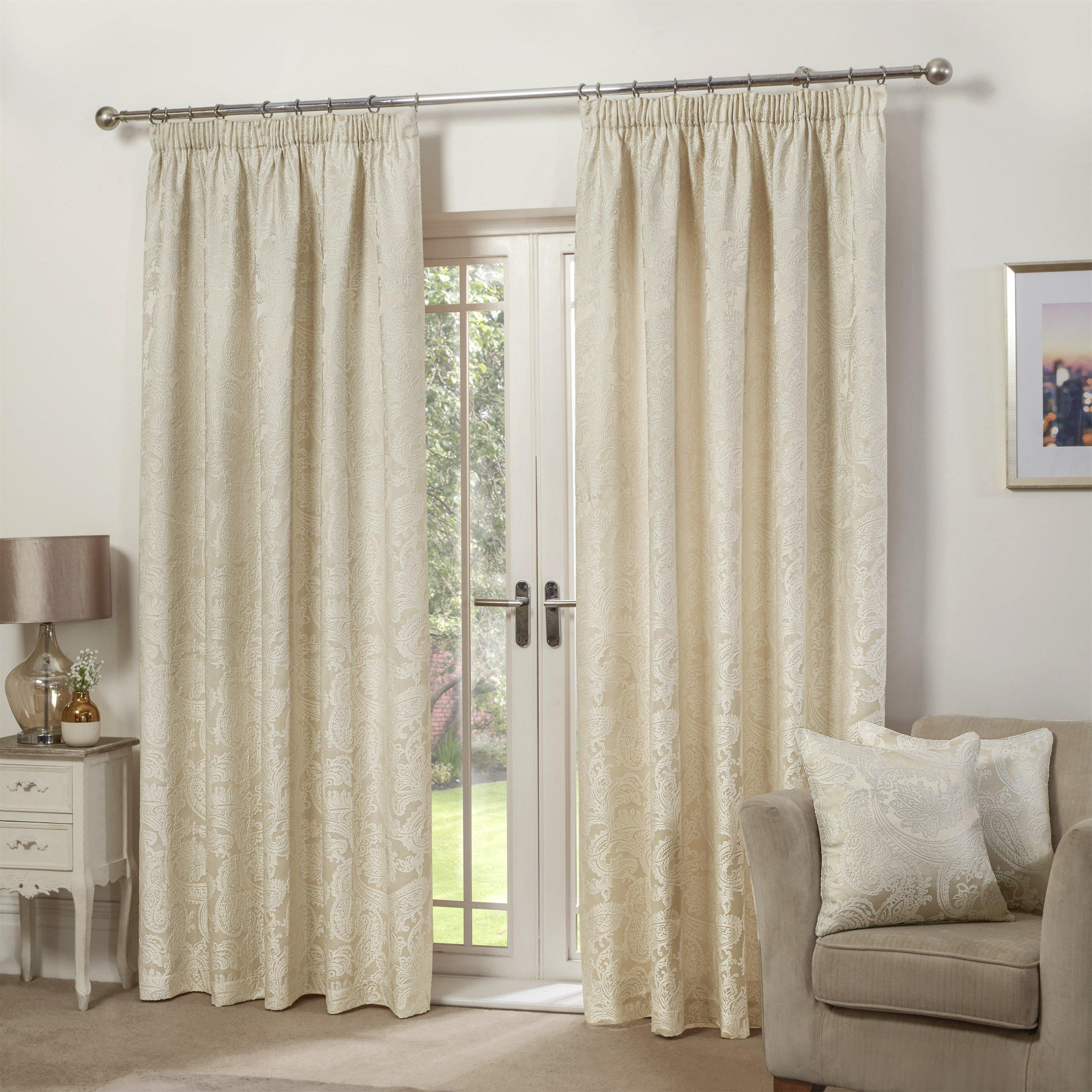 Cream - Emma Barclay - Jacquard Pencil Pleat Curtains Duchess - 4