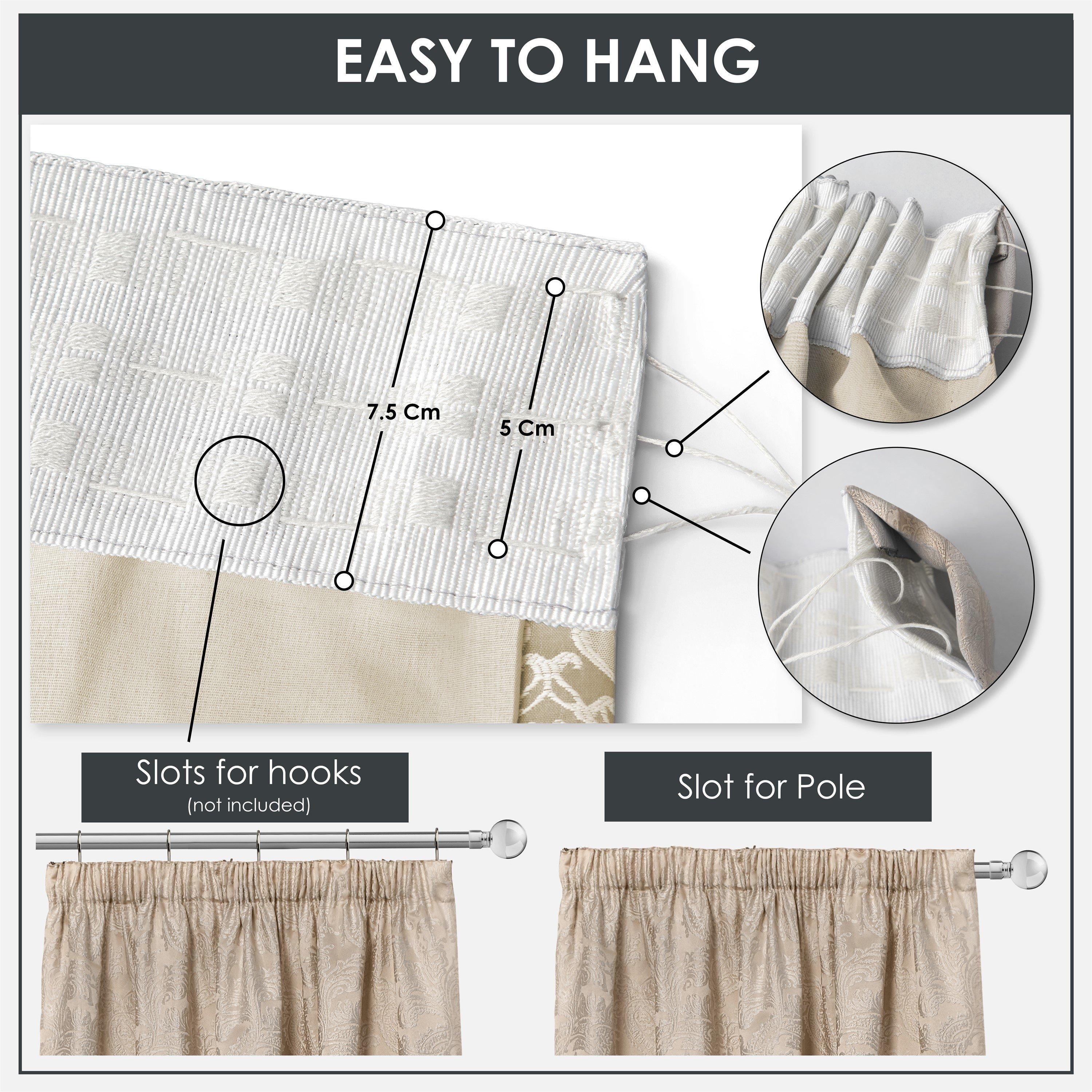 Cream - Emma Barclay - Jacquard Pencil Pleat Curtains Duchess - 6