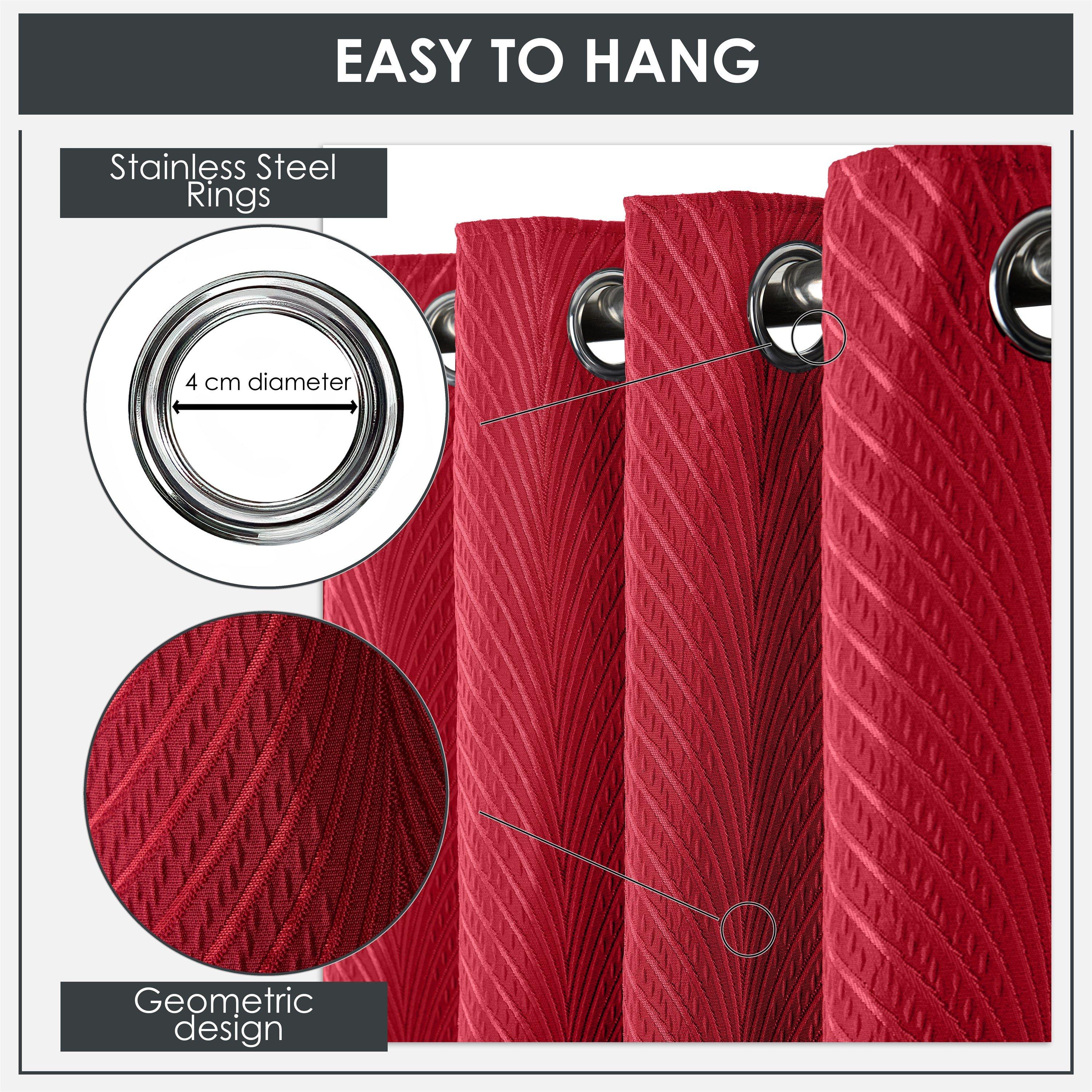 Cranberry - Emma Barclay - Lined Eyelet Curtains Aura - 5