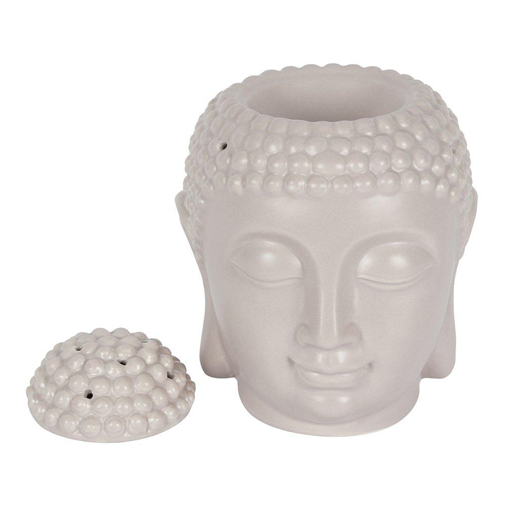 Grey - Something Different - Large Grey Buddha Head Oil Burner - 3