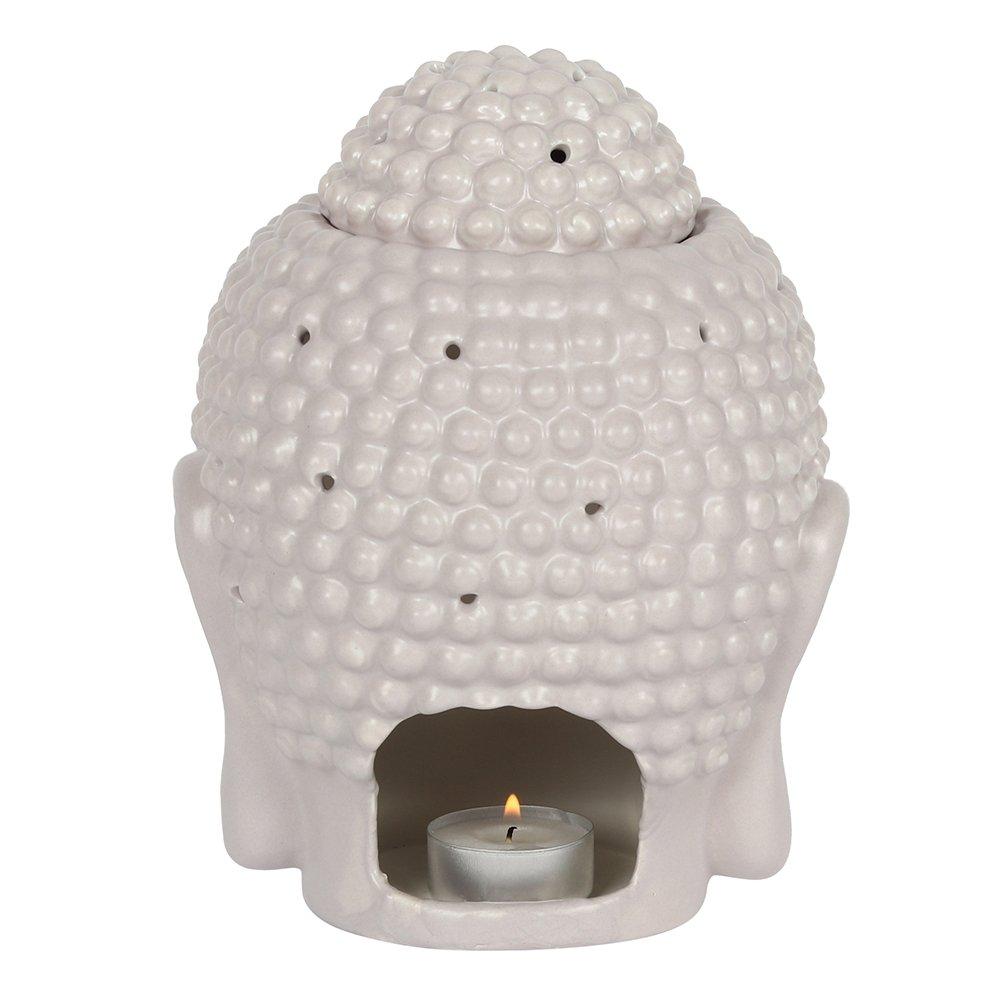 Grey - Something Different - Large Grey Buddha Head Oil Burner - 5