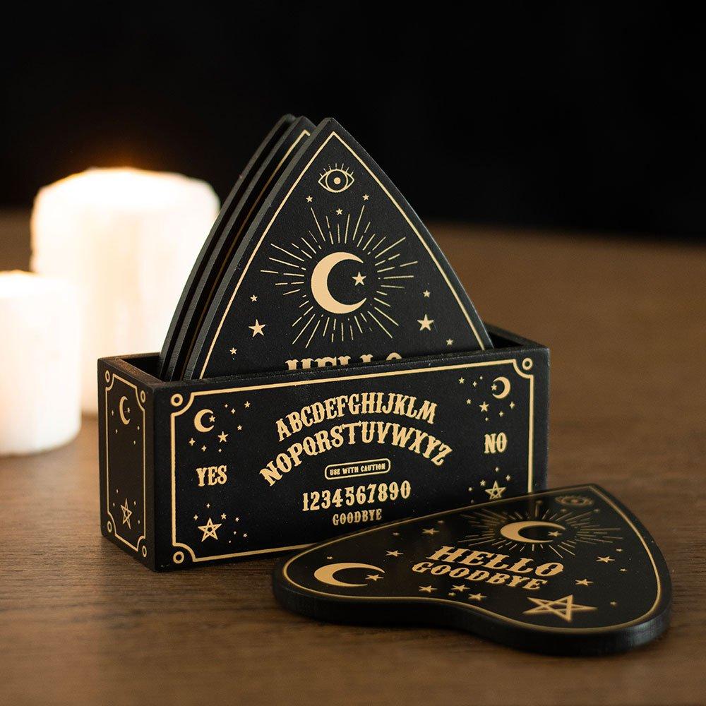 Something Different  Black Talking Board Planchette Coaster Set - 