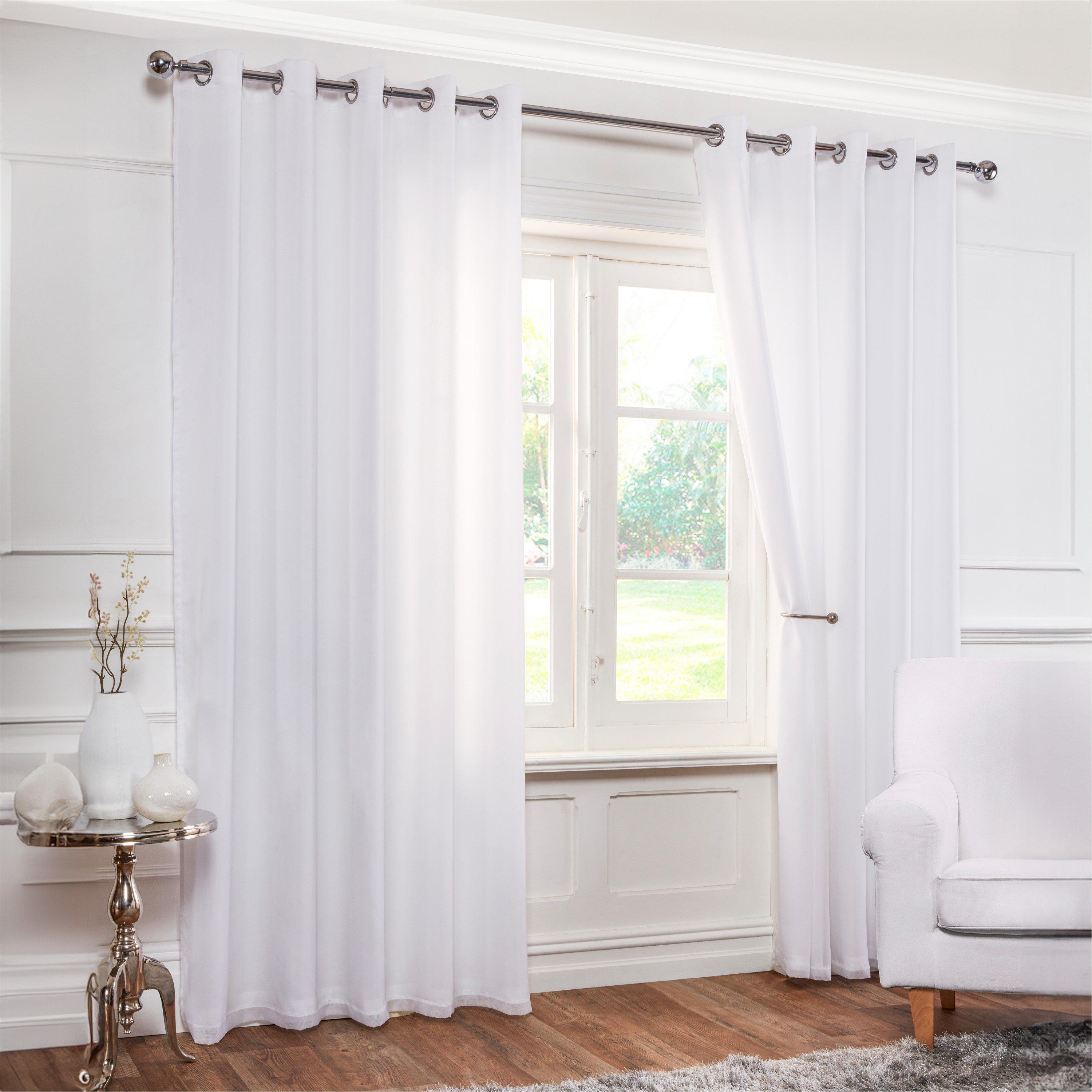 White - Emma Barclay - Lined Voile Sheer Eyelet Curtains Aalia - 2