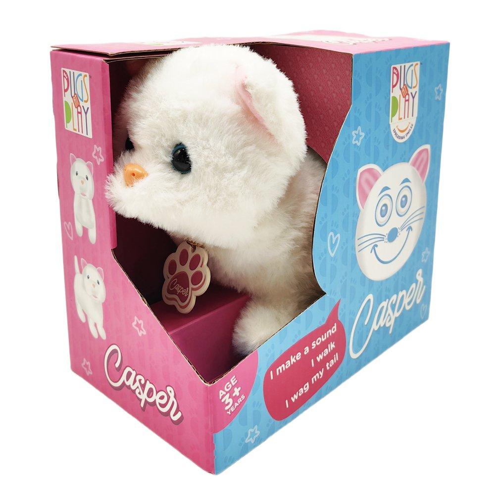 Multi - Pugs at Play - Casper Interactive Walking Cat Plush Toy - 6
