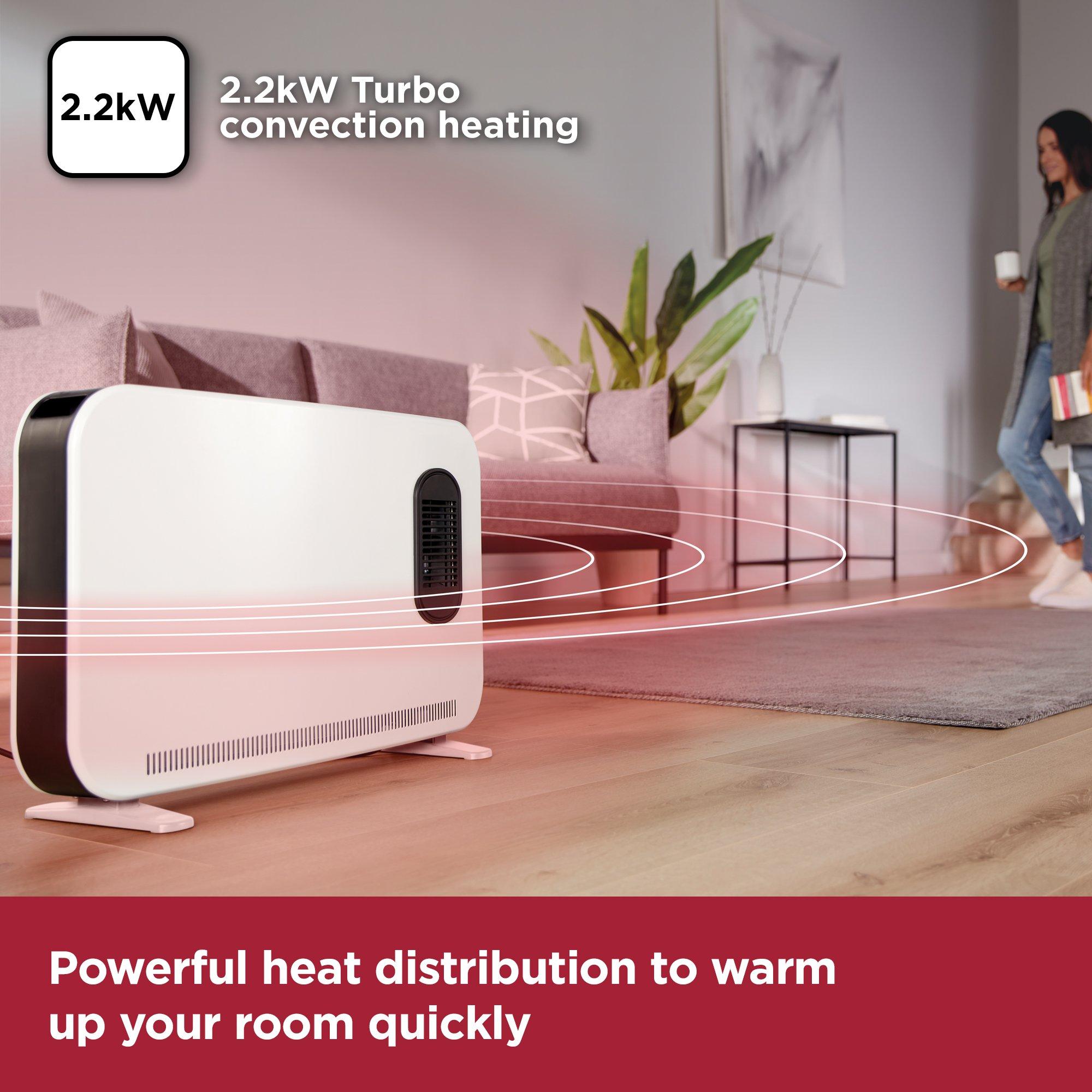 White - Black and Decker - 2.2KW Smart Convection Turbo Heater 3 Heat Settin - 4