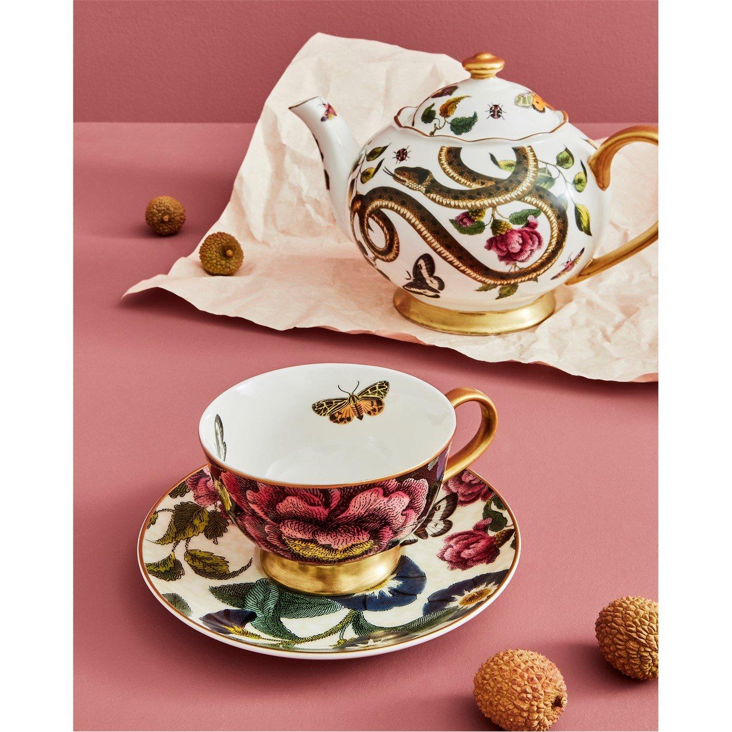 Multi - Spode Creatures of Curiosity - Creatures of Curiosity Dark Teacup & Saucer - 1