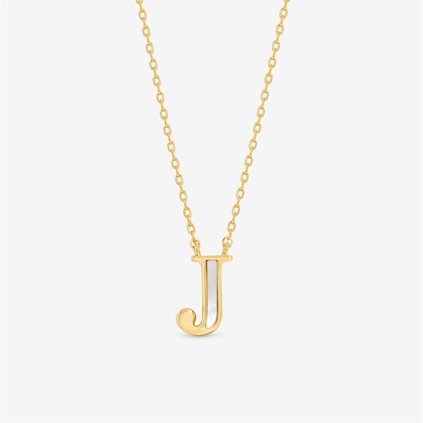Inicio Women's 14K Plated And Mother Of Pearl Initial Pendan Gold