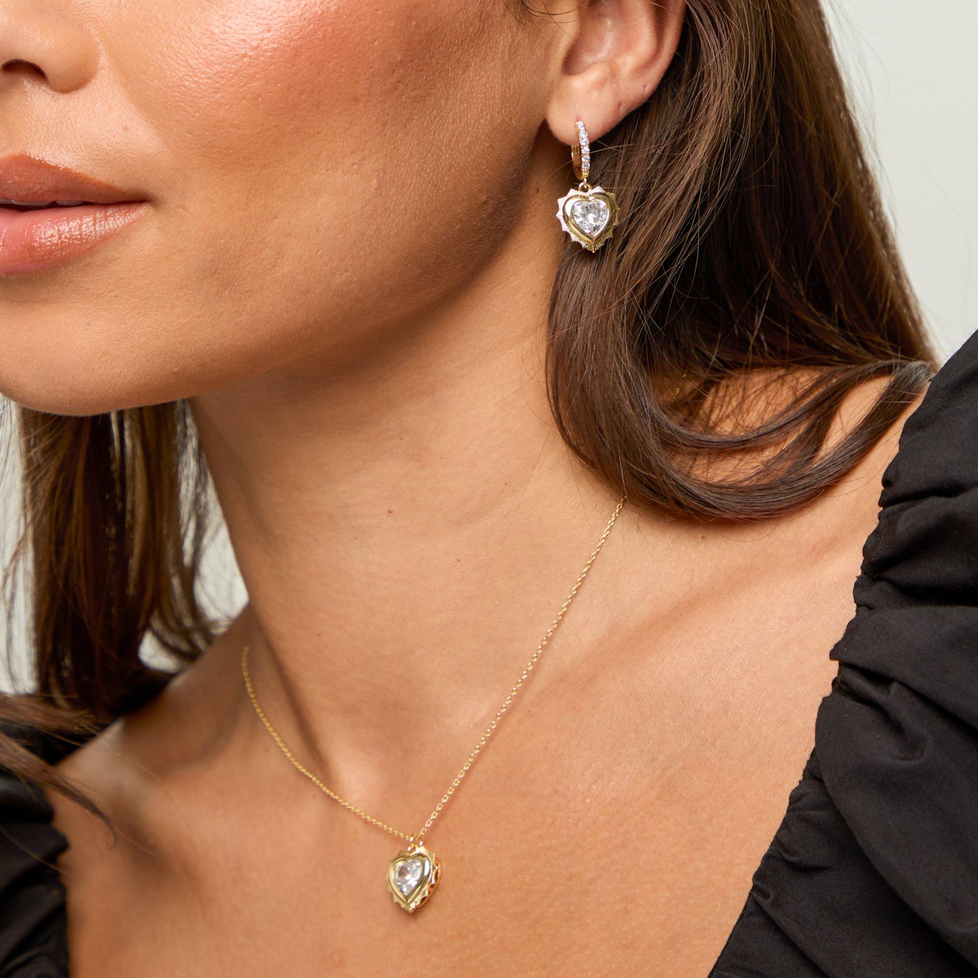 Gold - Jon Richard - 14Ct Gold Plated Heart Birthstone Pendant - April - 4