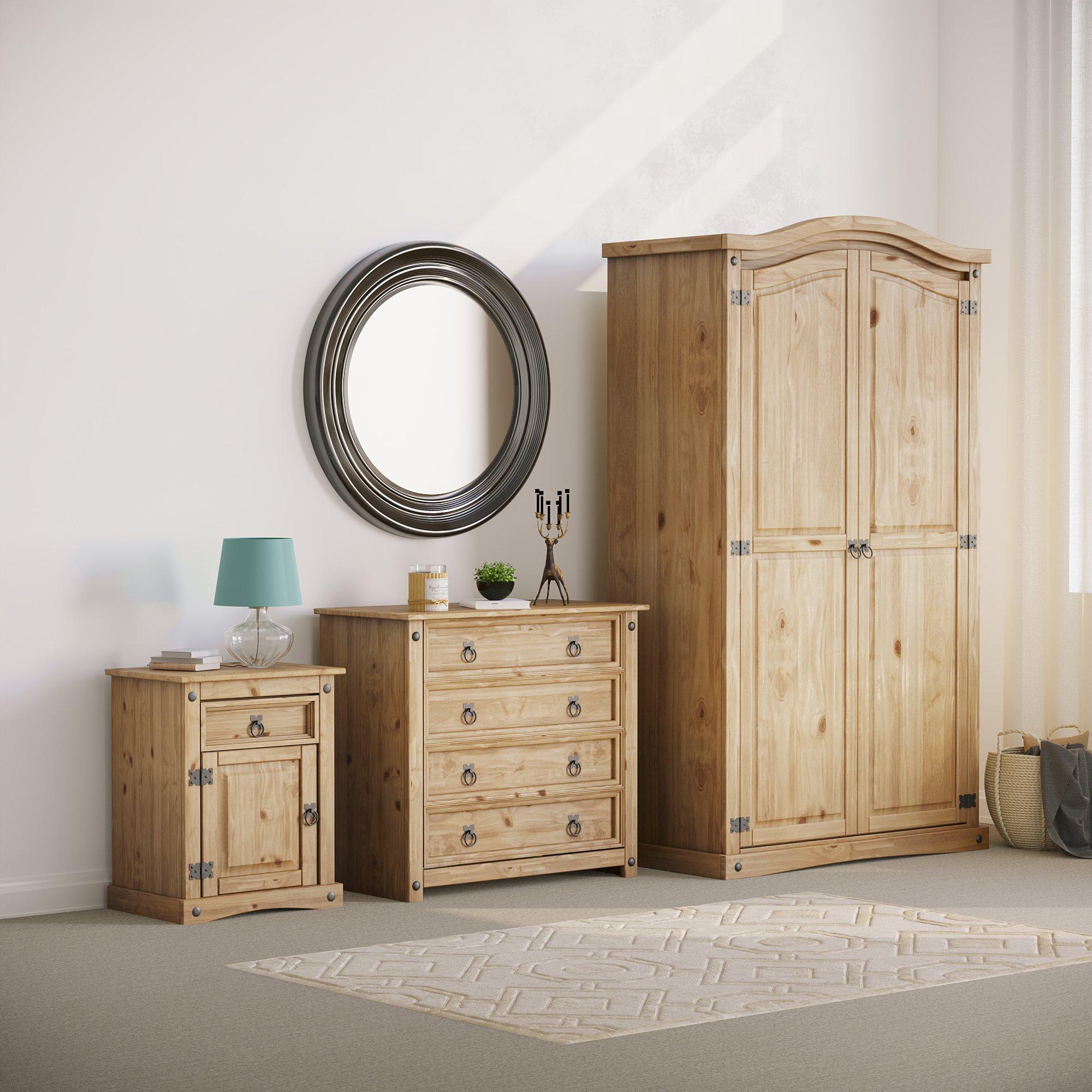 Pine - Lassic - Vida Designs Corona Trio Bedroom Set - 1