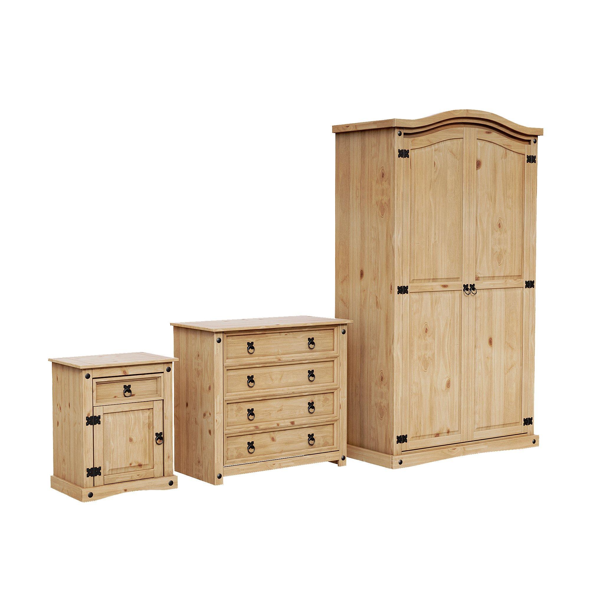 Pine - Lassic - Vida Designs Corona Trio Bedroom Set - 8