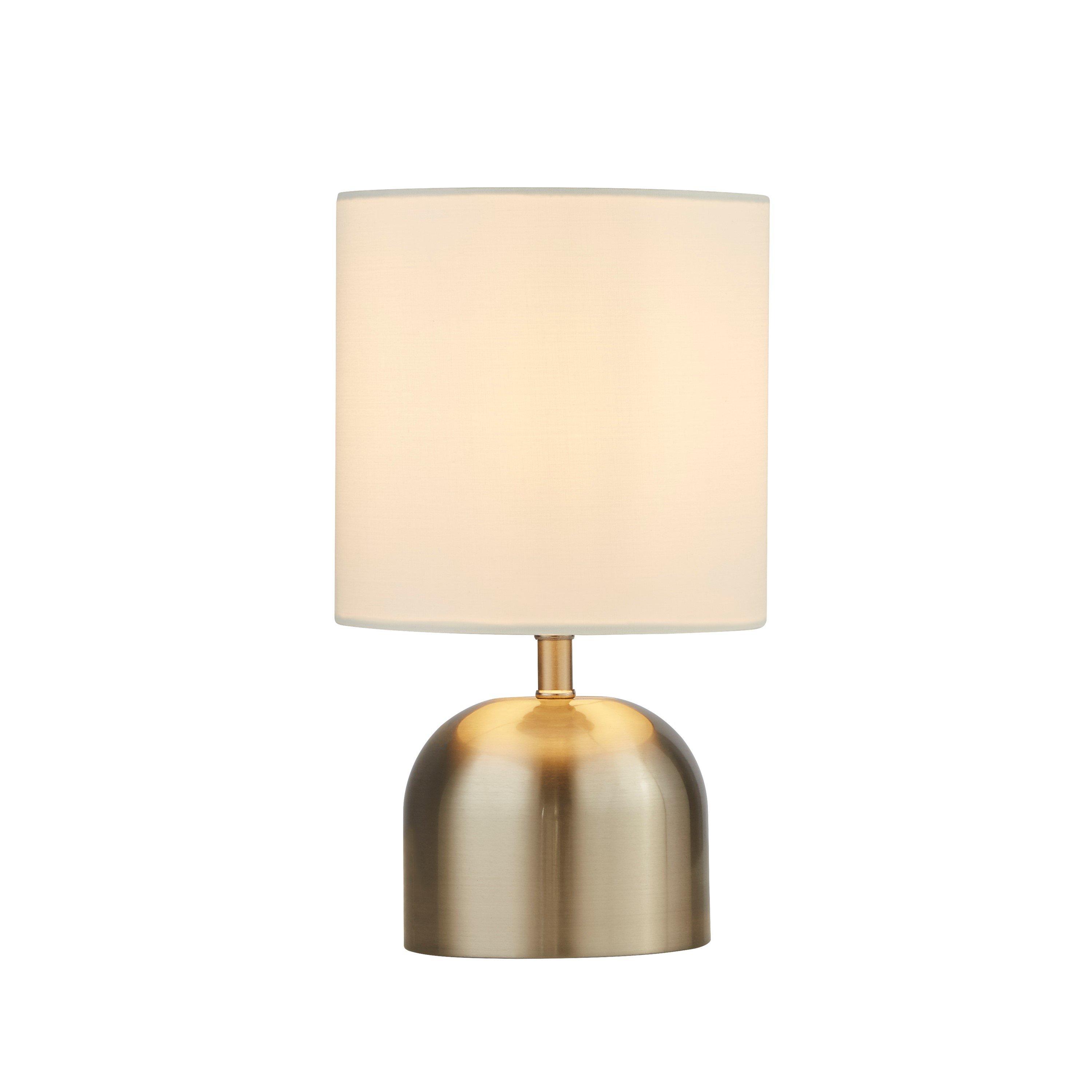 Satin Nickel - Lighting Collection - Touch Lamp - Satin Silver & White Shade - 2
