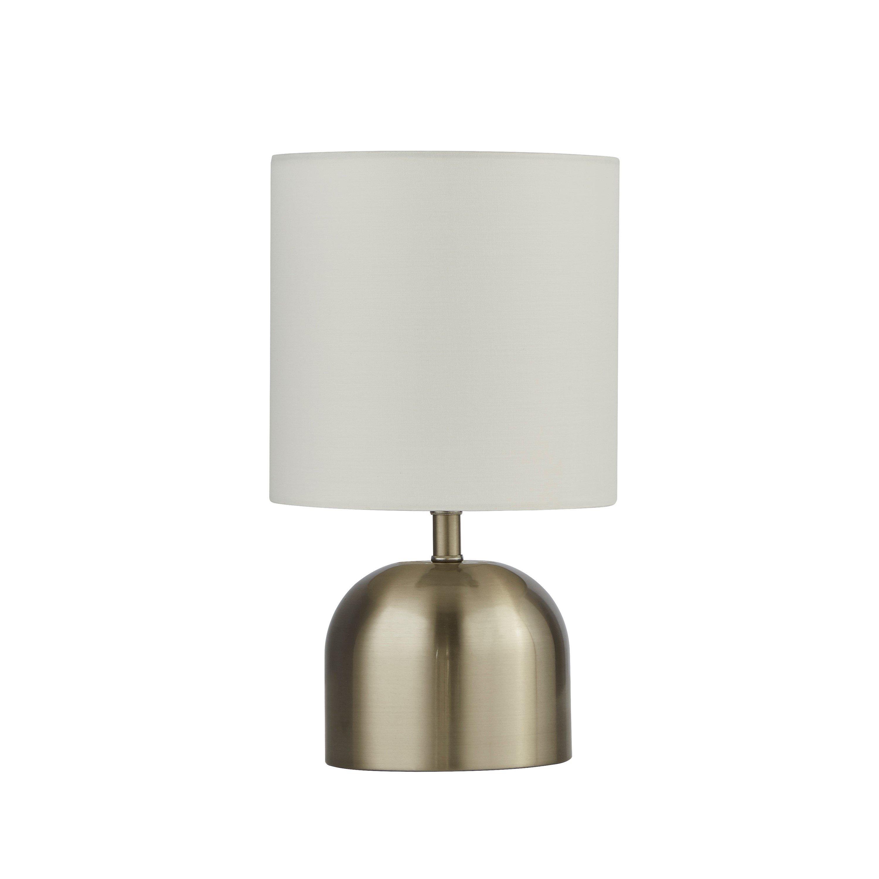Satin Nickel - Lighting Collection - Touch Lamp - Satin Silver & White Shade - 3