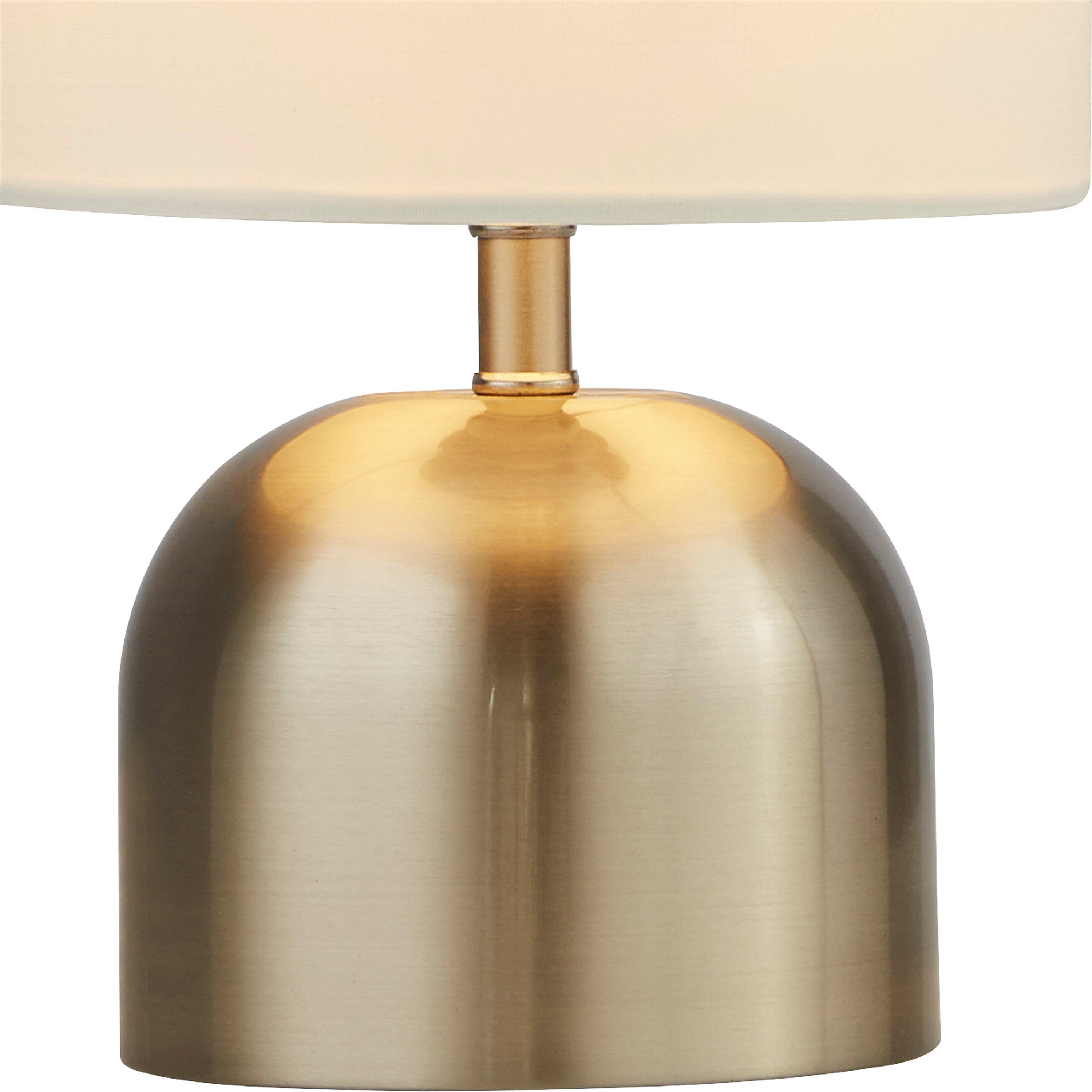 Satin Nickel - Lighting Collection - Touch Lamp - Satin Silver & White Shade - 4