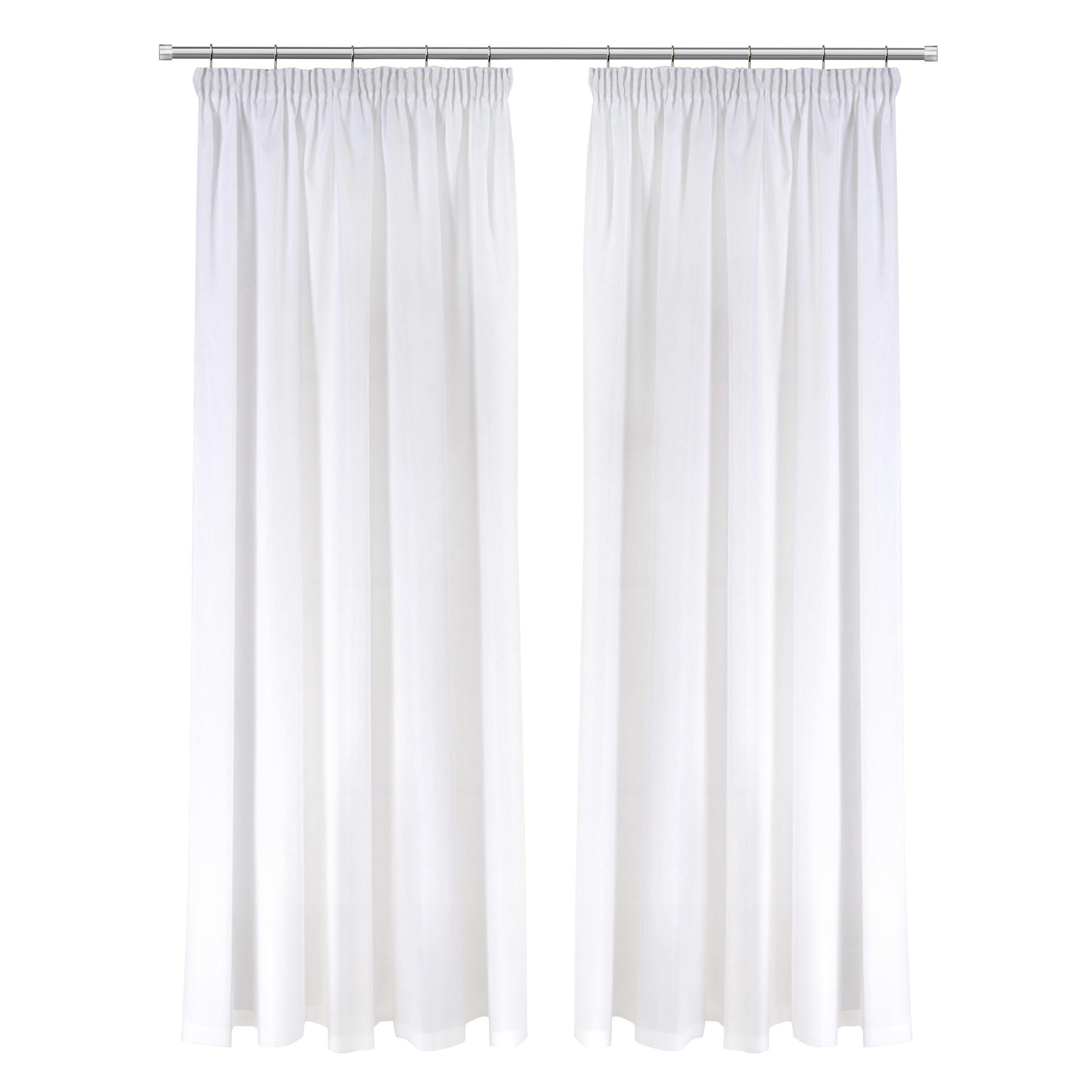 White - Emma Barclay - Lined Voile Sheer Pencil Pleat Curtains Aalia - 1