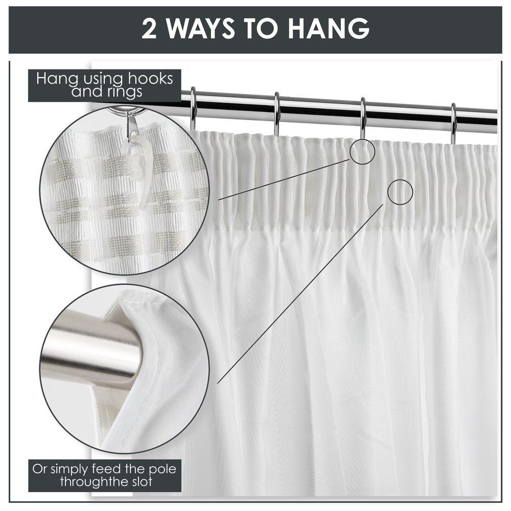 White - Emma Barclay - Lined Voile Sheer Pencil Pleat Curtains Aalia - 6
