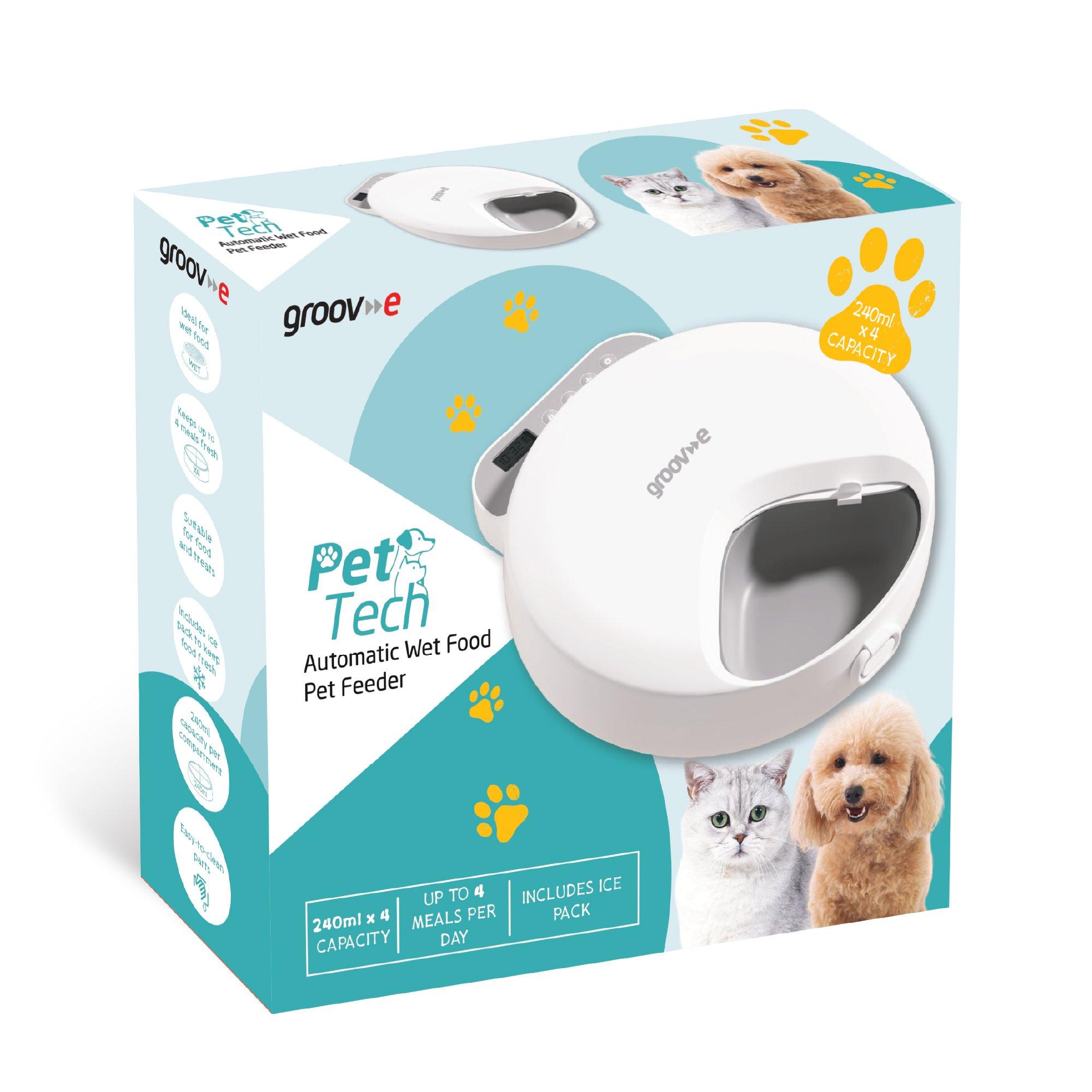 White - Groov-e - Pet-Tech Automatic Wet Food Pet Feeder - White - 6