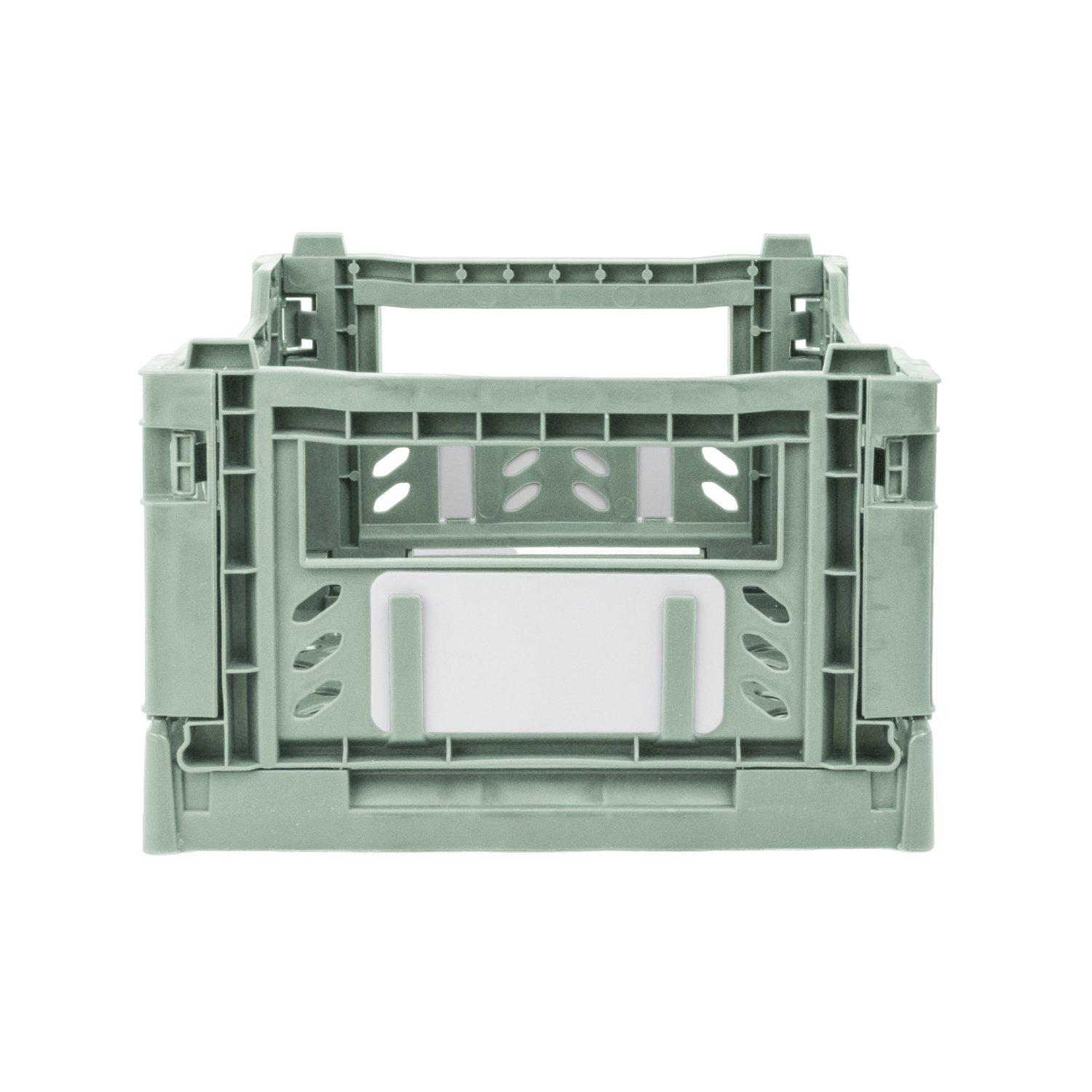 Green - JVL - JVL STACKIT Set of 2 Foldable Storage Crate - 2