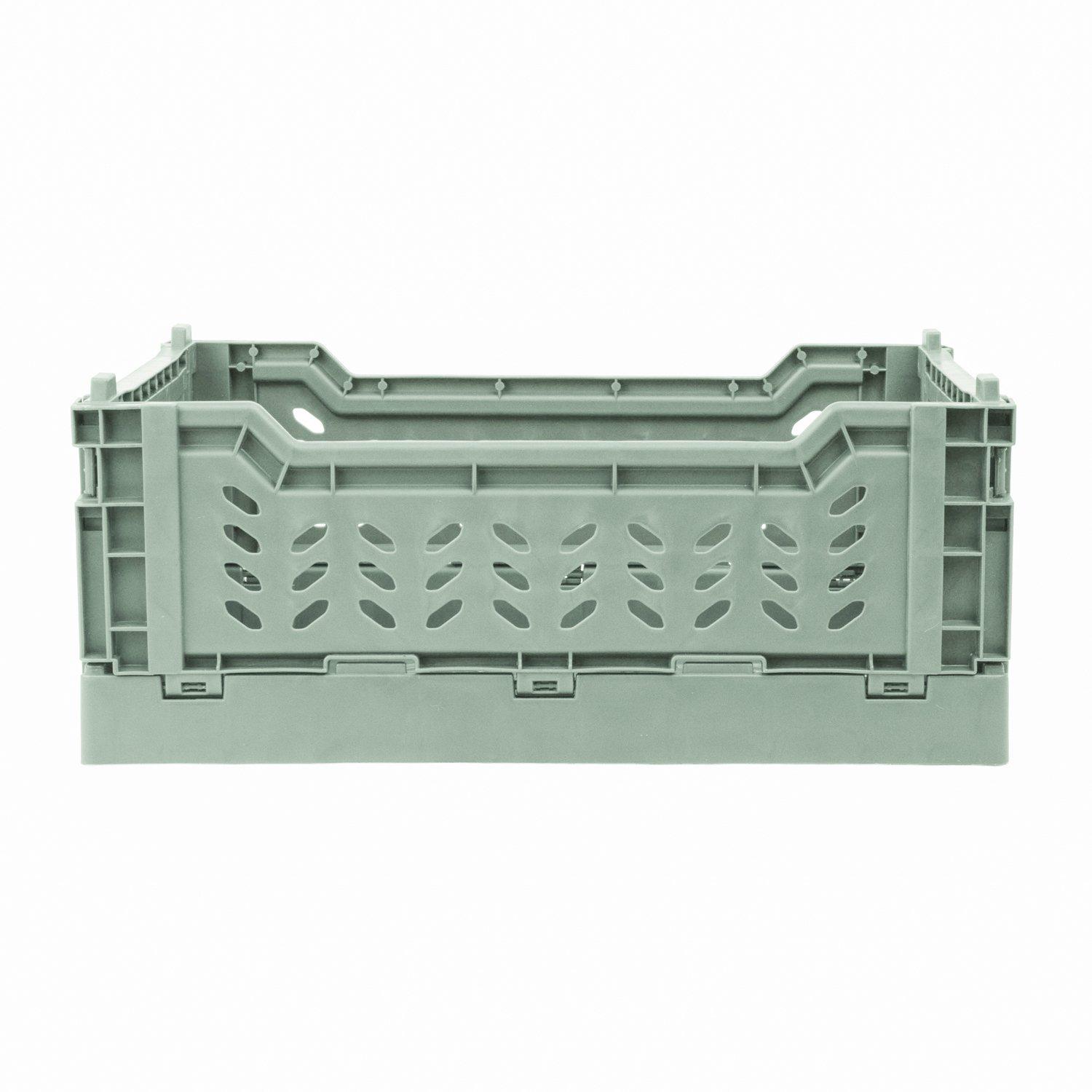 Green - JVL - JVL STACKIT Set of 2 Foldable Storage Crate - 3