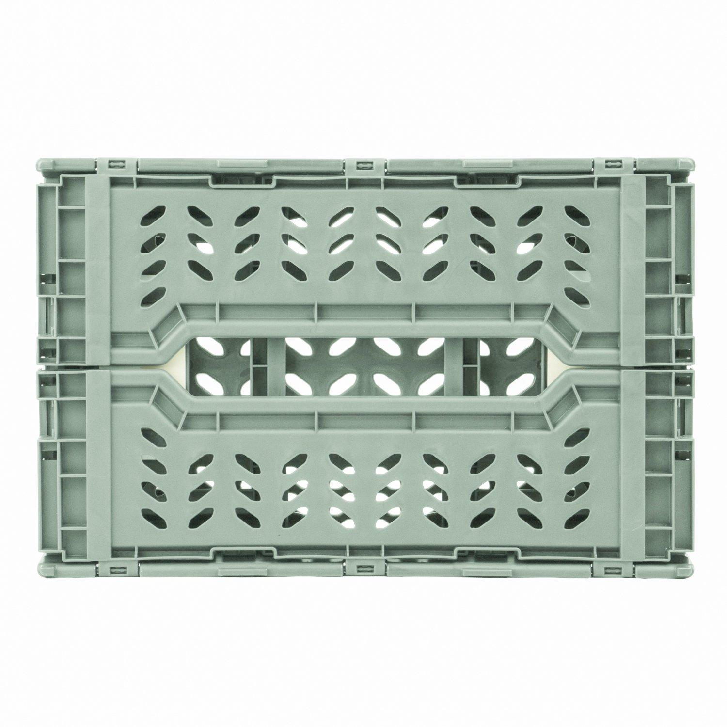 Green - JVL - JVL STACKIT Set of 2 Foldable Storage Crate - 4