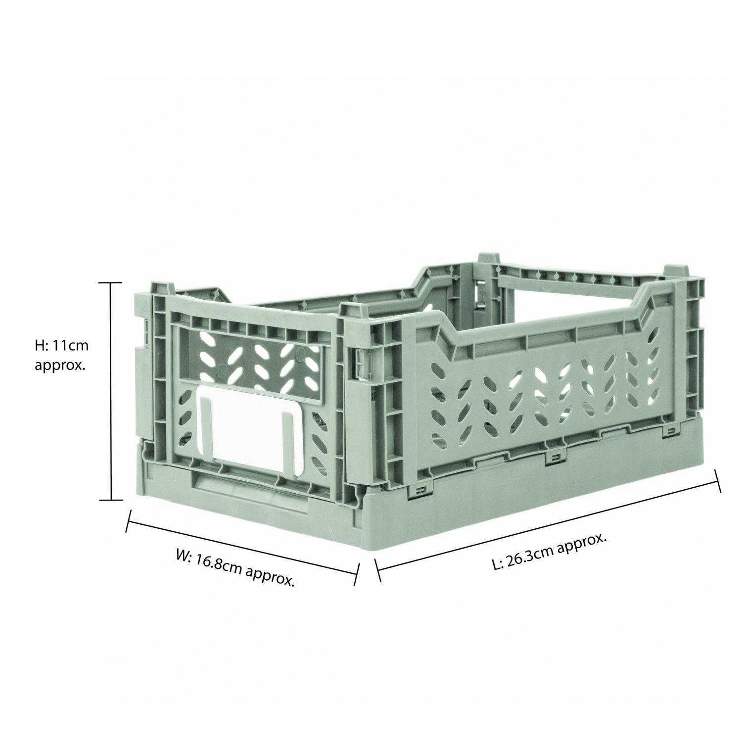 Green - JVL - JVL STACKIT Set of 2 Foldable Storage Crate - 9