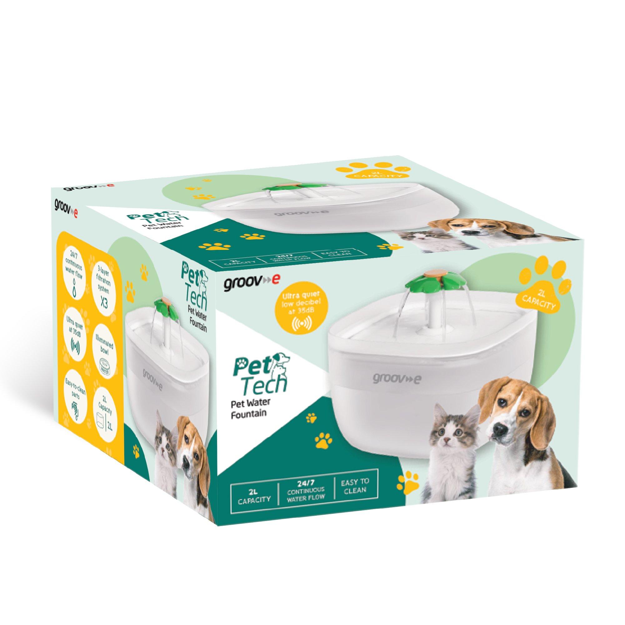 White - Groov-e - Pet-Tech Pet Water Fountain - White - 2