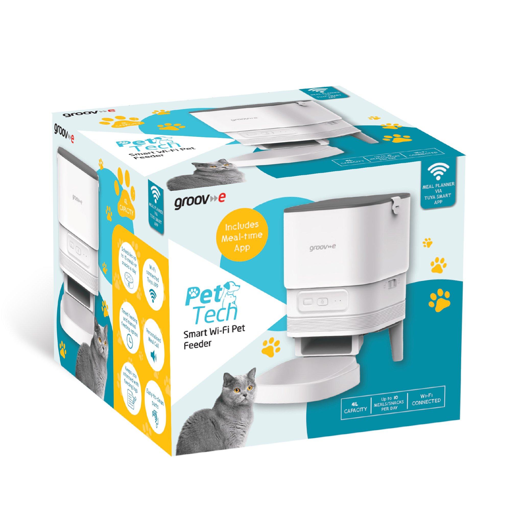 White - Groov-e - Pet-Tech Smart Wi-Fi Pet Feeder - White - 3