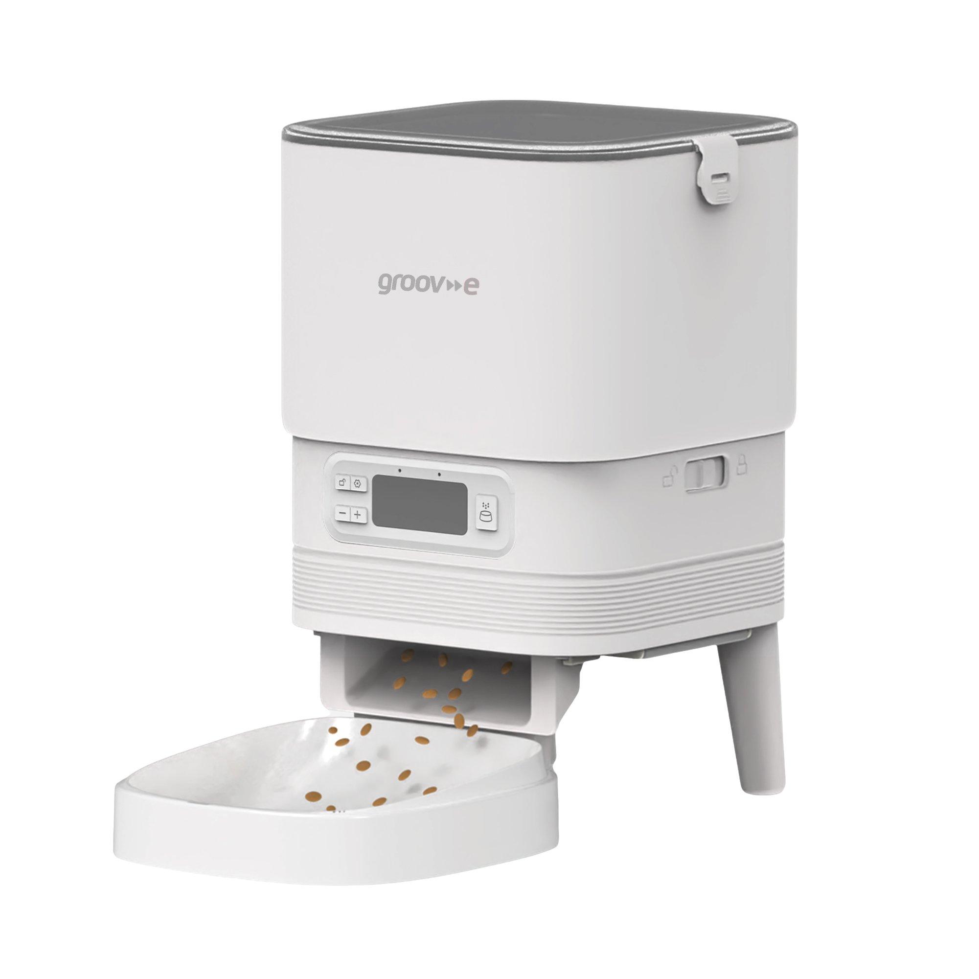 White - Groov-e - Pet-Tech Automatic Pet Feeder - White - 1