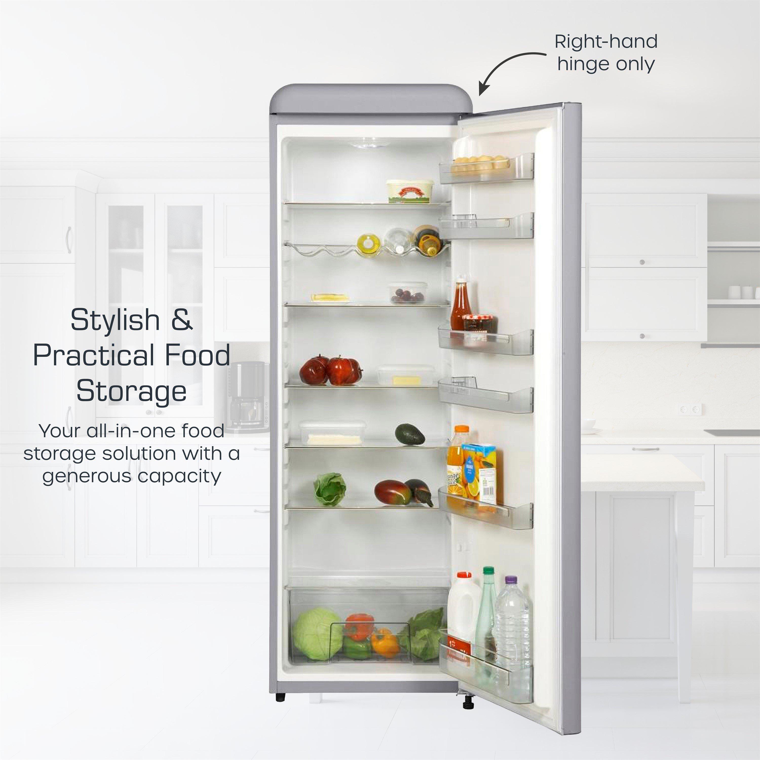 Grey - Swan - Retro Tall Fridge Grey - 3