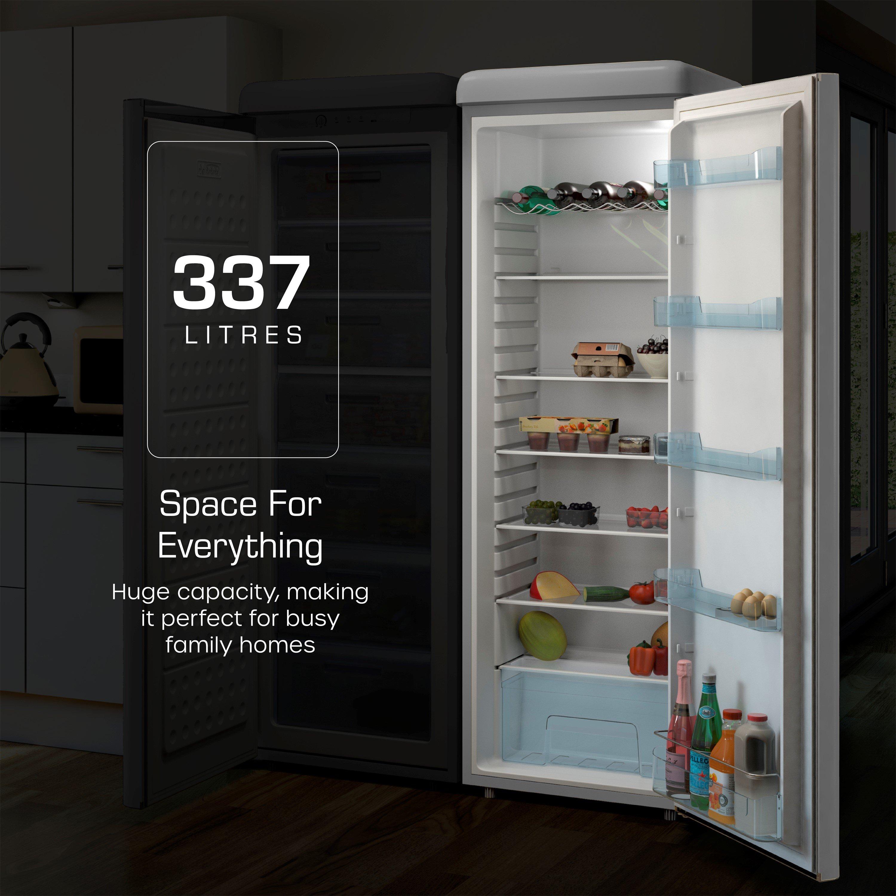 Grey - Swan - Retro Tall Fridge Grey - 4