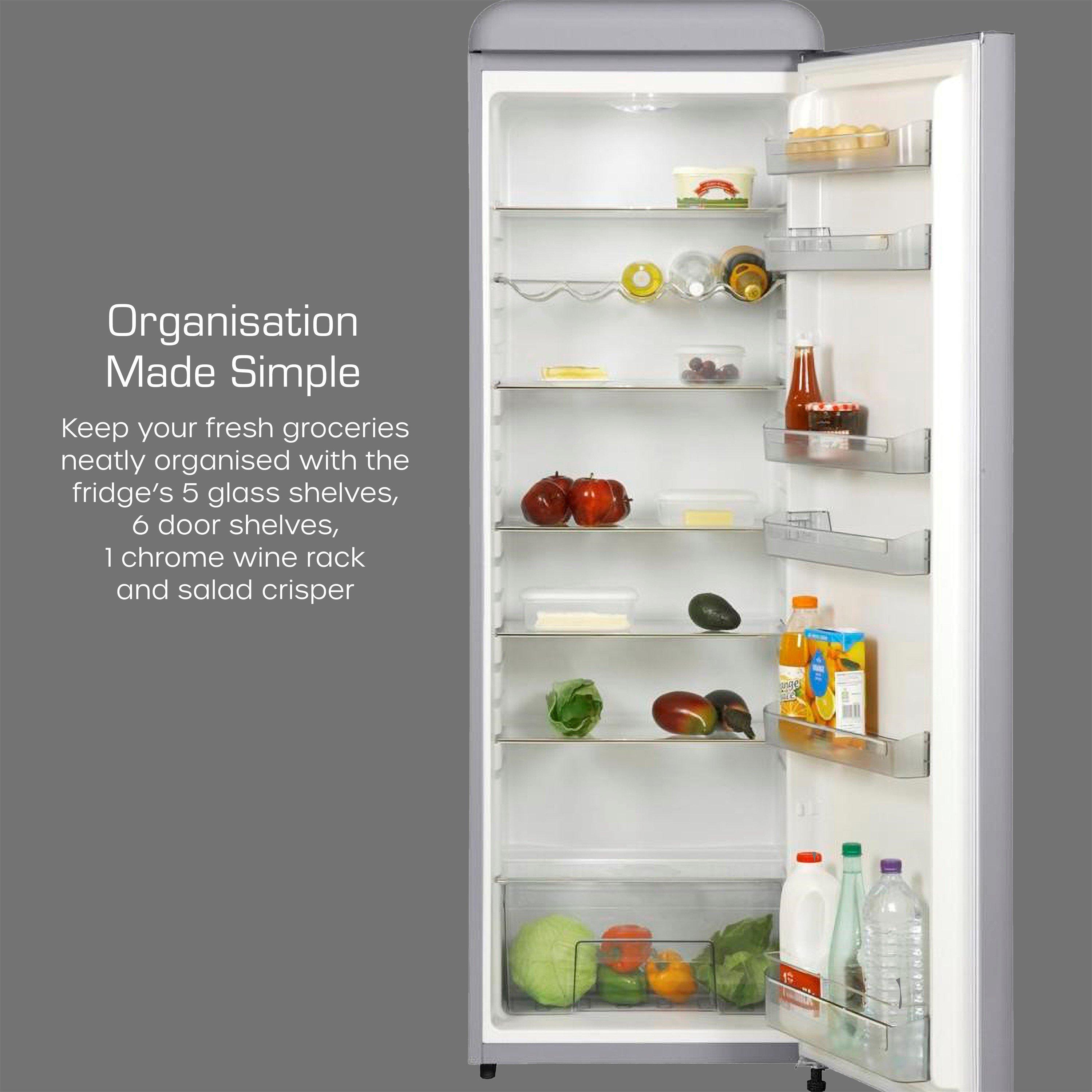 Grey - Swan - Retro Tall Fridge Grey - 5