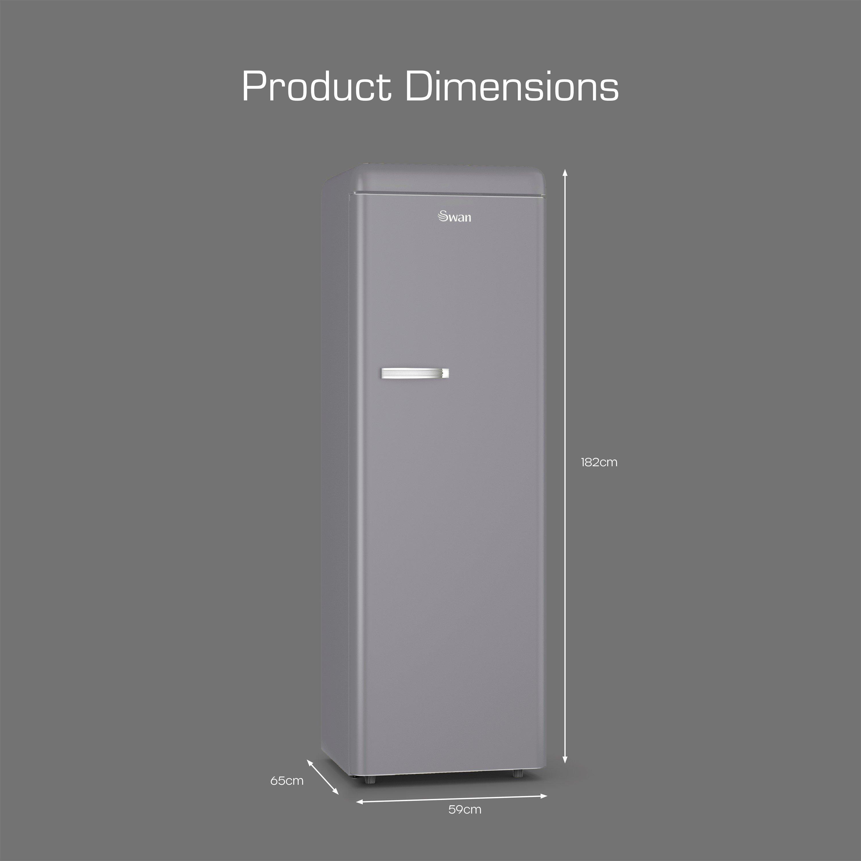 Grey - Swan - Retro Tall Fridge Grey - 6