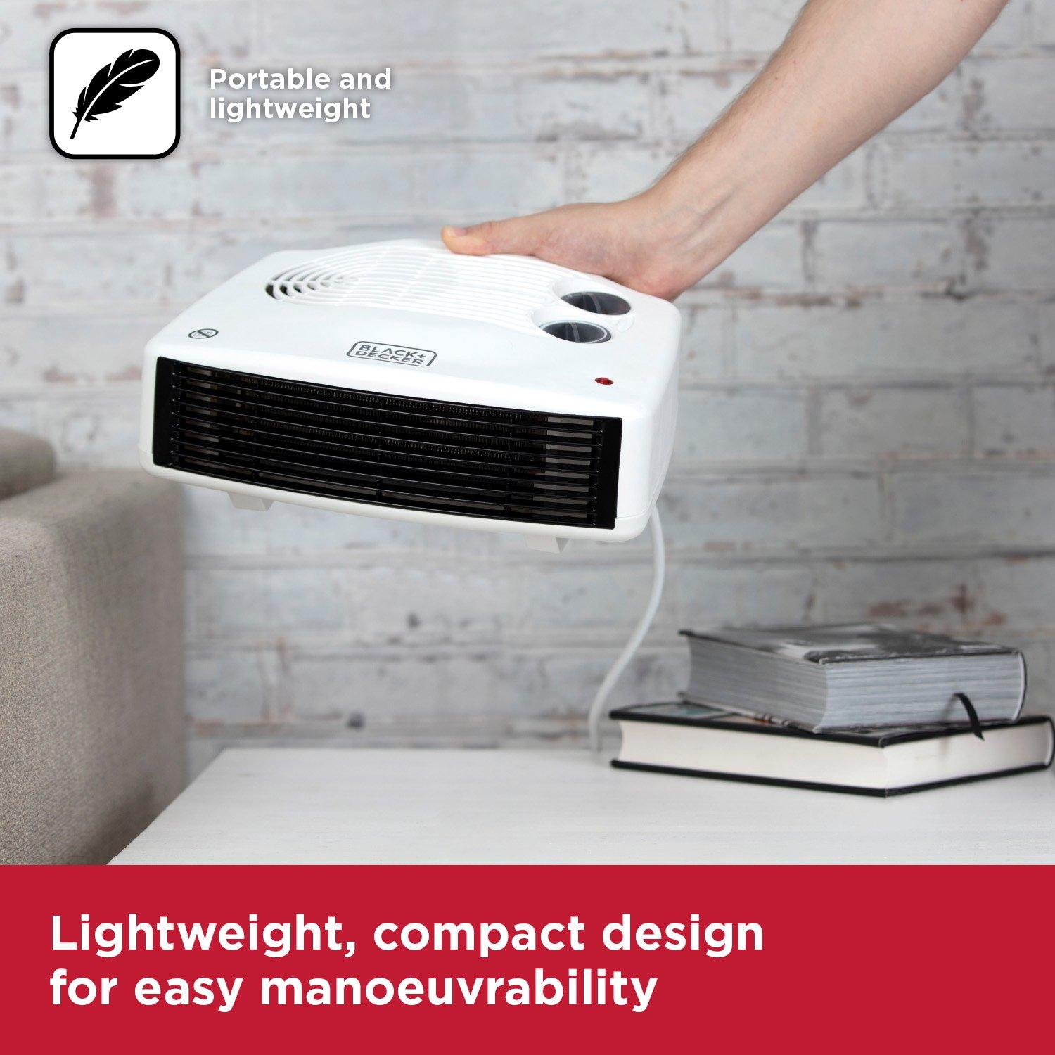 White - Black and Decker - Fan Heater with Climate Control 3kW White - 7