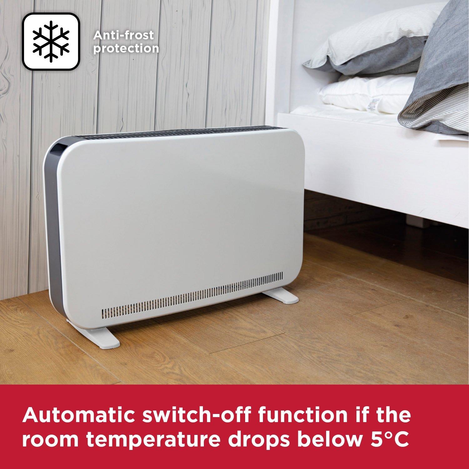 White - Warmlite - 2.2KW Portable Convector Heater Anti-Frost Protec - 7