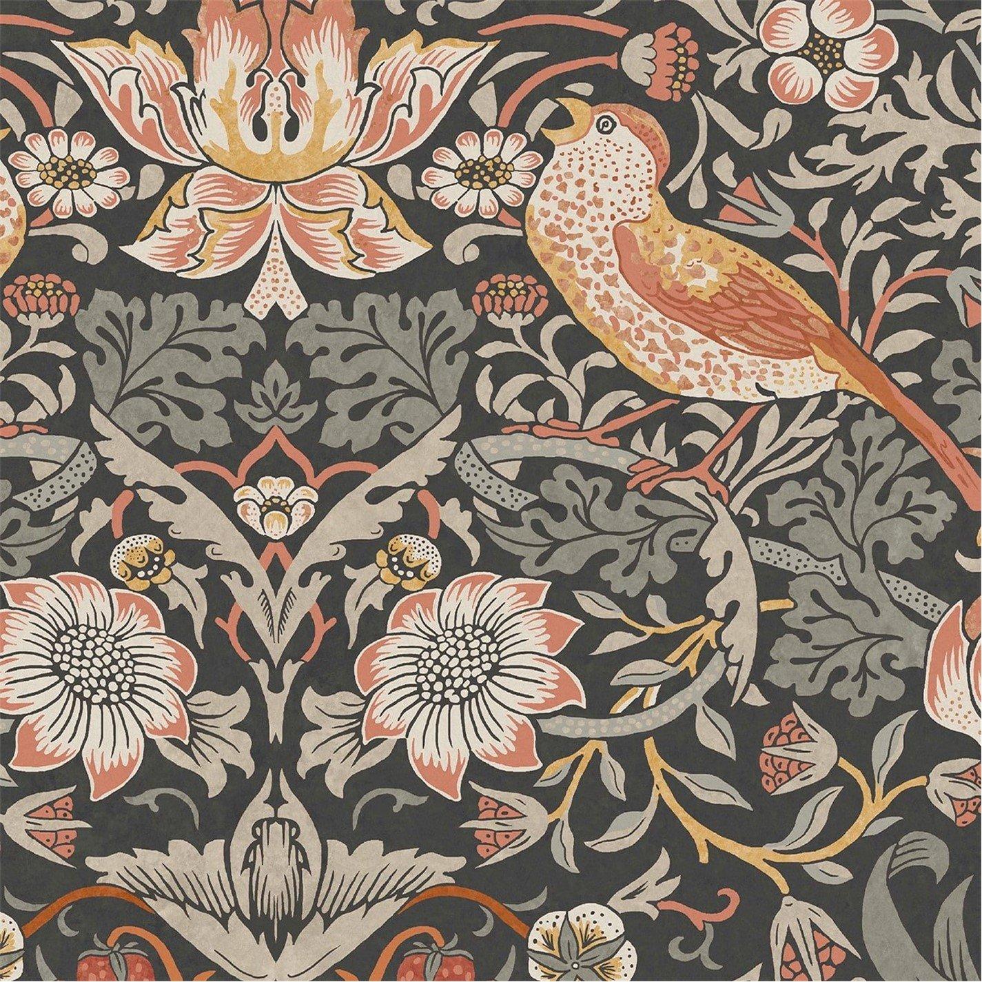 William Morris At Home  Strawberry Thief Charcoal