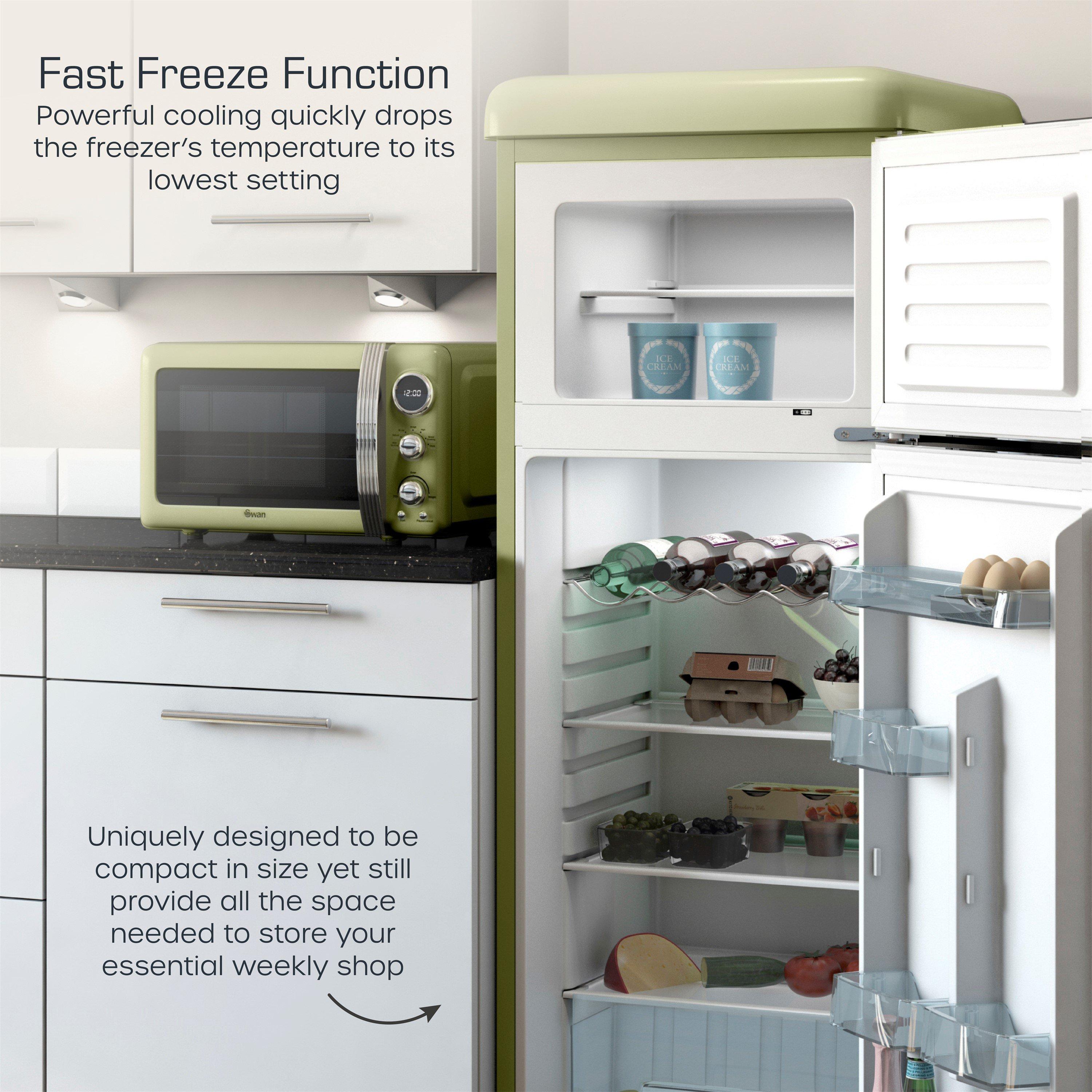 Green - Swan - Top Mounted Fridge Freezer - 4