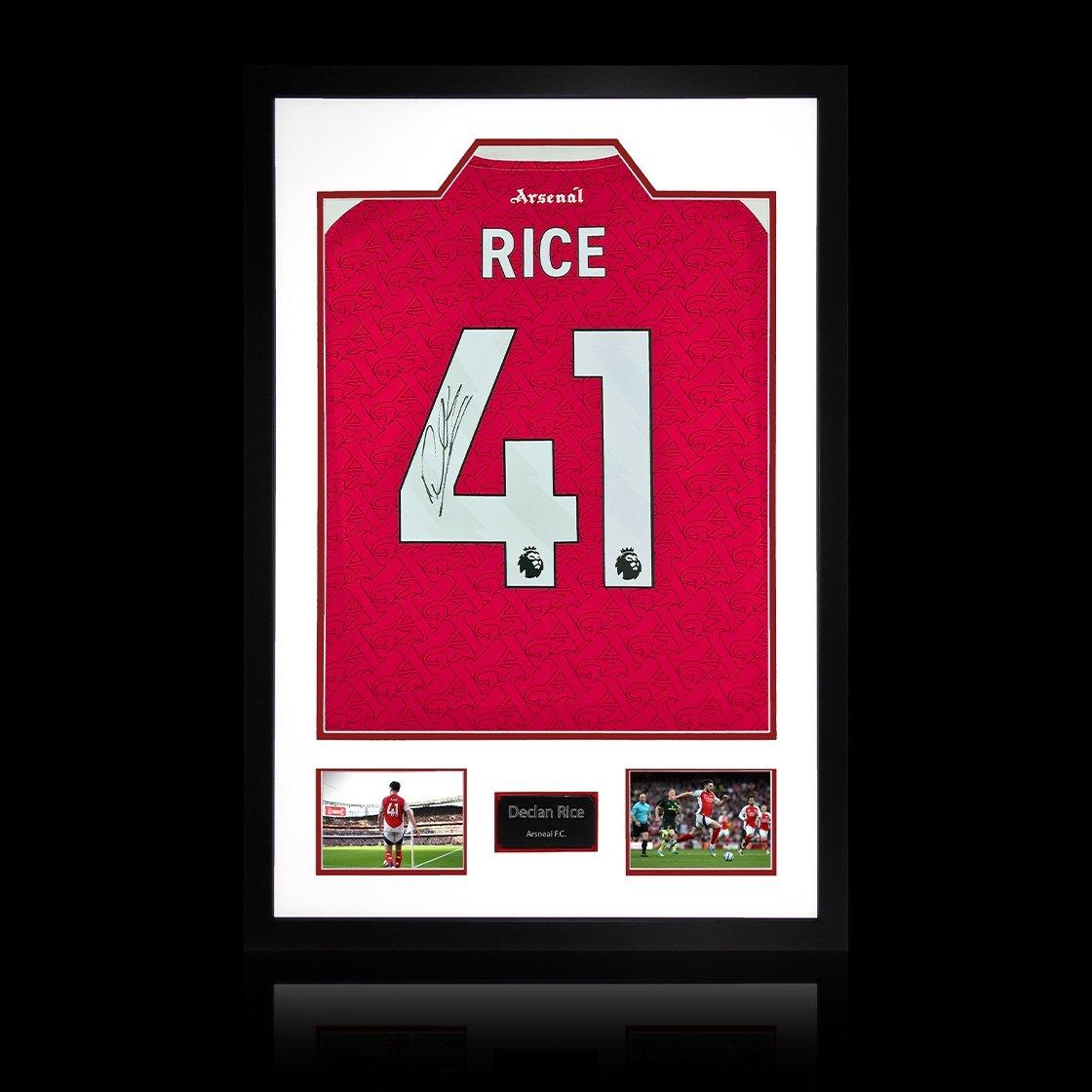 Red - The Fan Cave - Declan Rice Signed Arsenal Shirt Premium Frame (AC