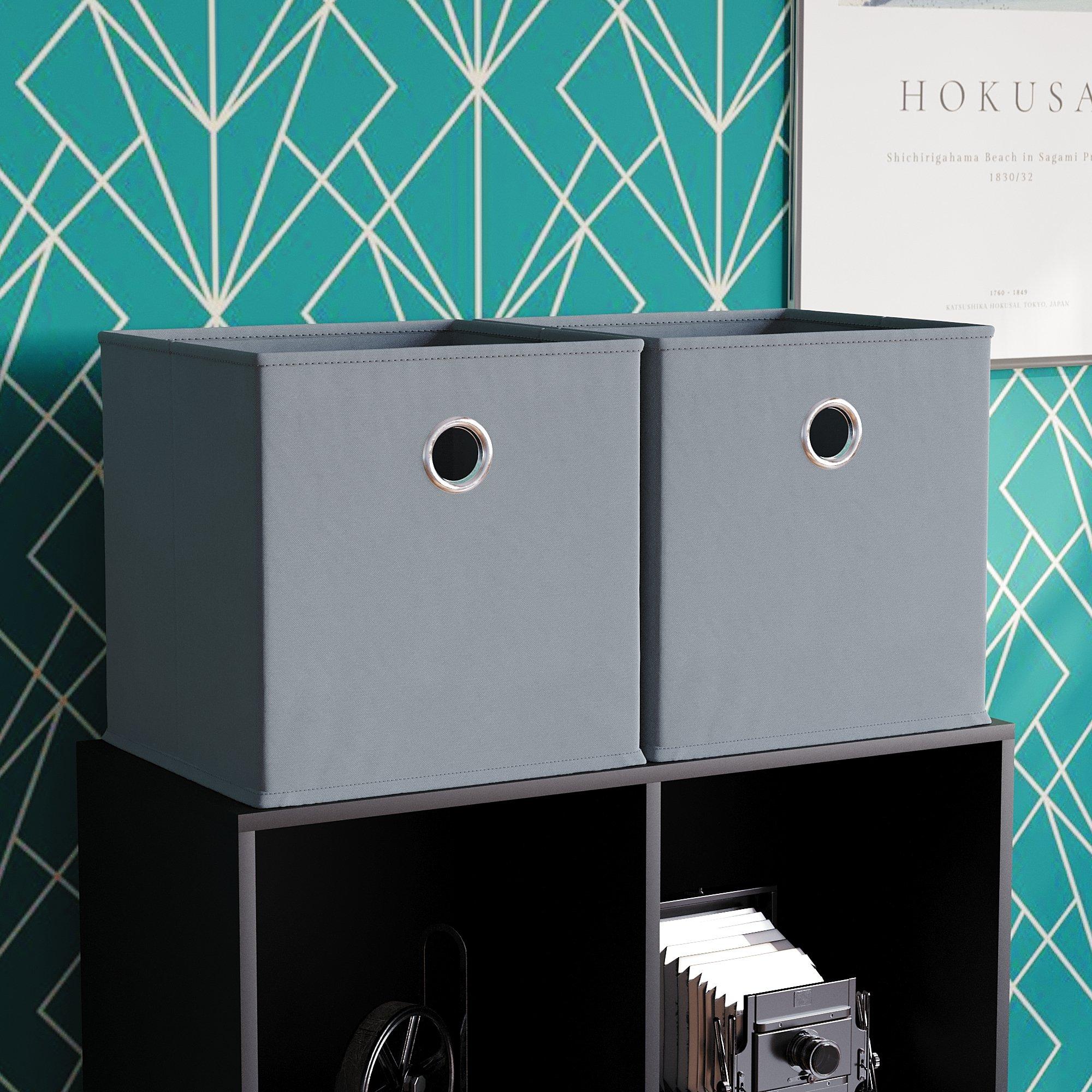 Grey - Lassic - Vida Designs Durham Cube Storage Basket Set of 2 - 1