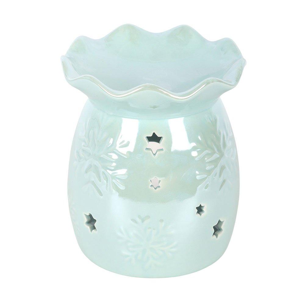 White - Something Different - Iridescent Blue Snowflake Oil Burner and Wax Warme - 2