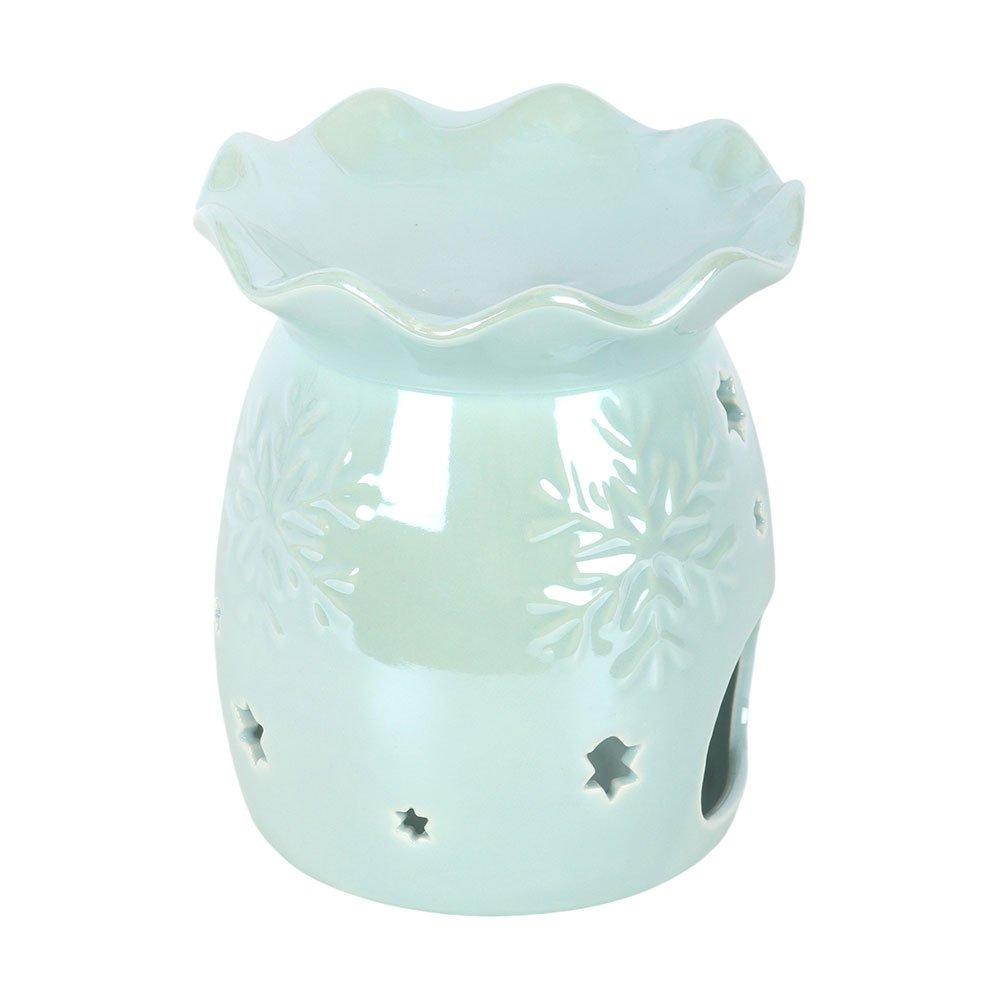 White - Something Different - Iridescent Blue Snowflake Oil Burner and Wax Warme - 3